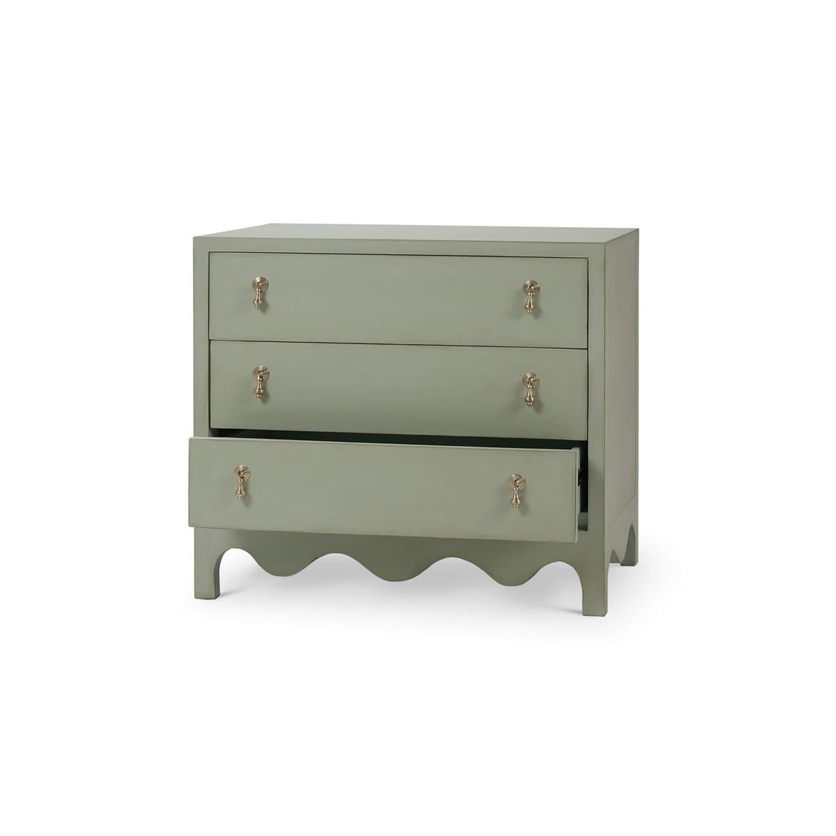 Bramble Chloe 3 Drawer Dresser — Vintage Fennel Green / Light Distressed