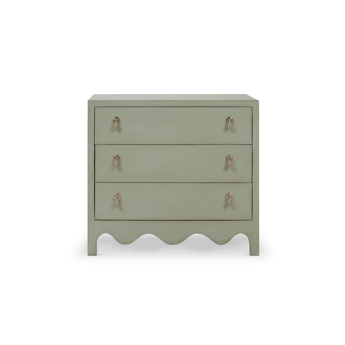 Bramble Chloe 3 Drawer Dresser — Vintage Fennel Green / Light Distressed