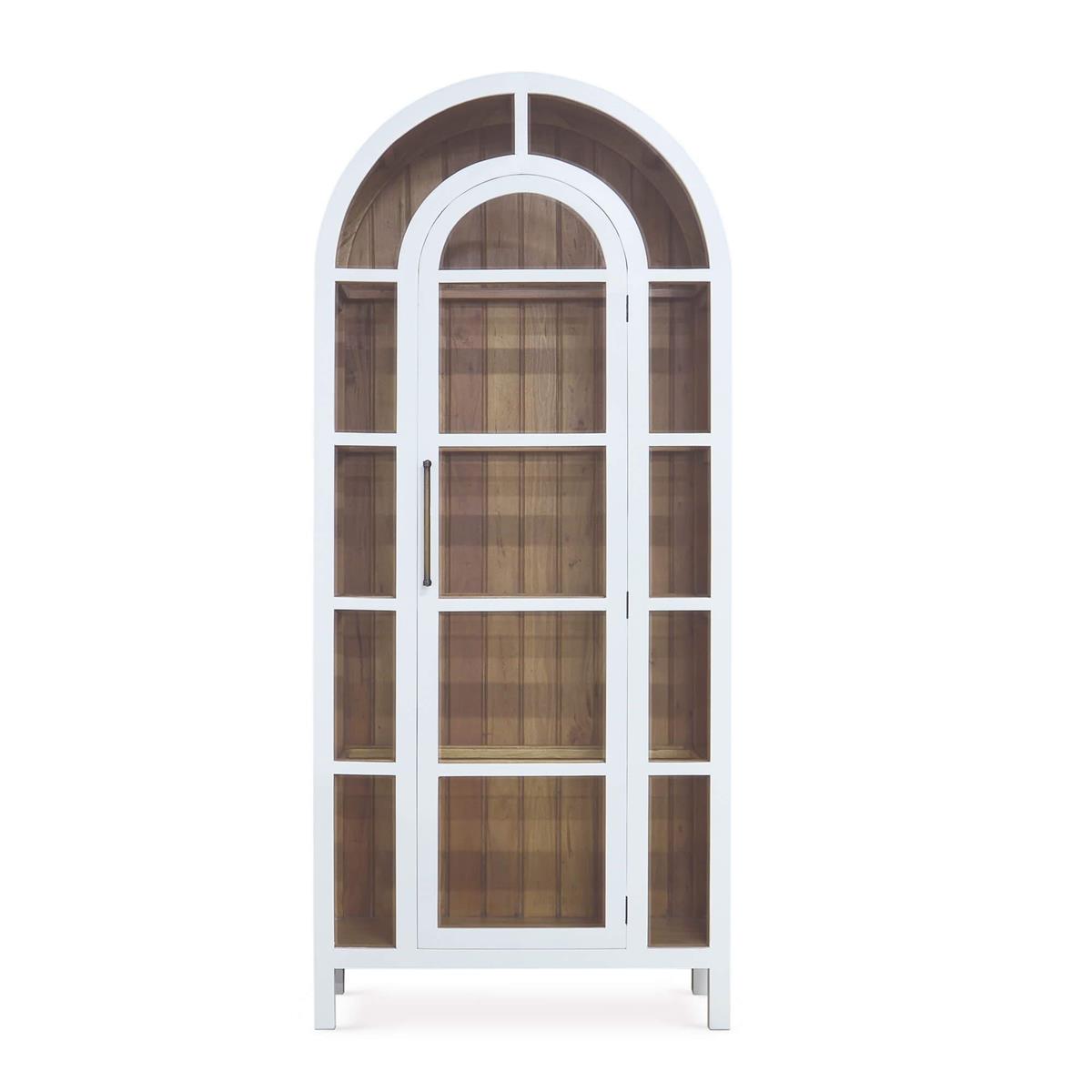 Bramble Vannes Display Cabinet w/ Glass Shelves — True White * / Driftwood
