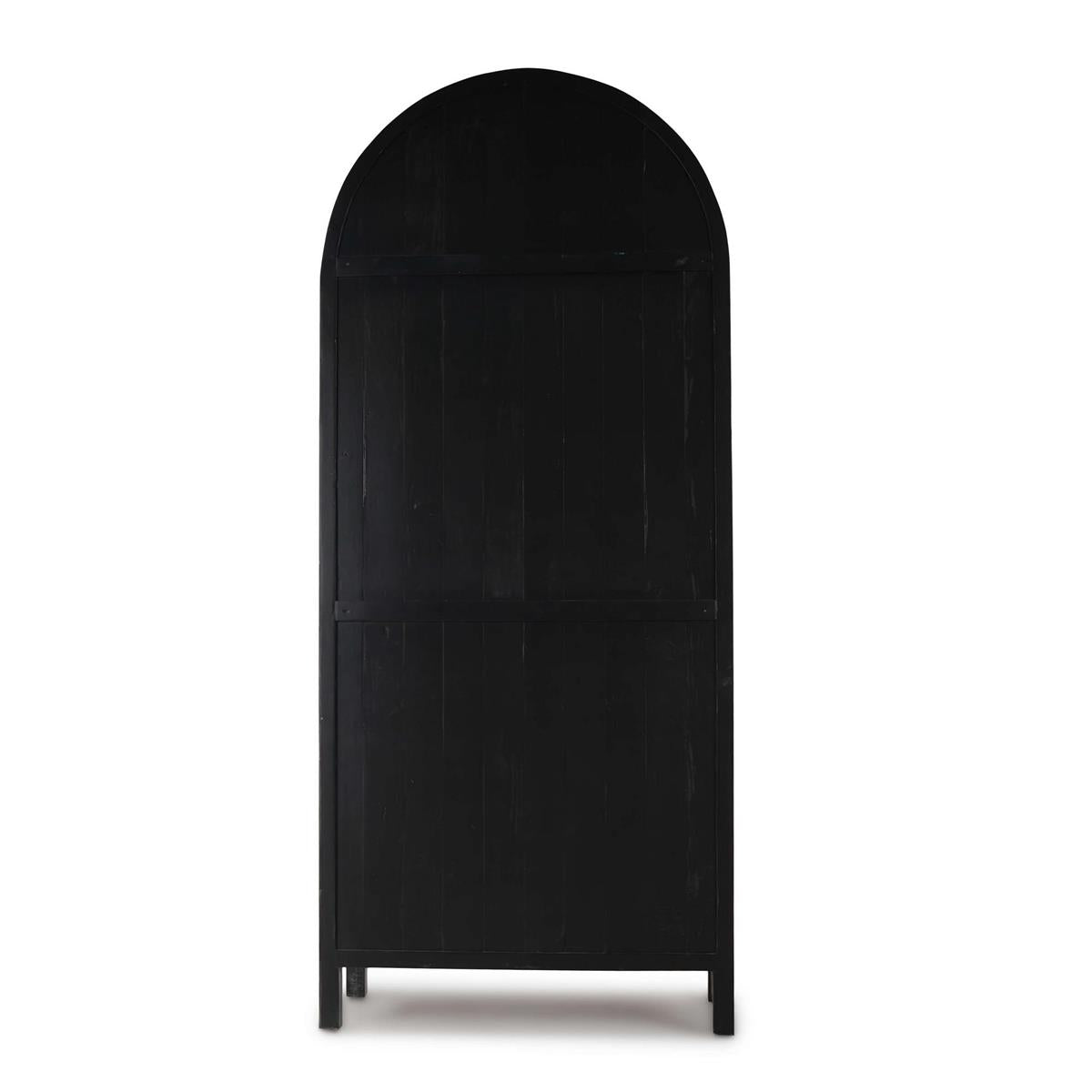 Bramble Vannes Display Cabinet w/ Glass Shelves — Vintage Black / Putty