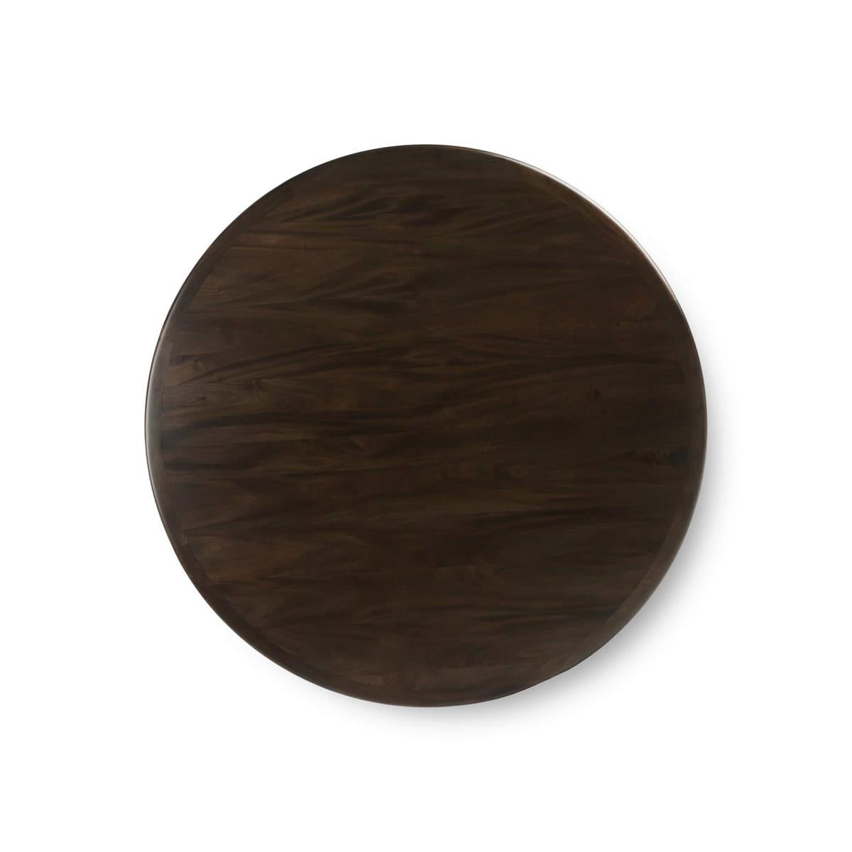 Bramble Milano Round Dining Table 60" — Dark Walnut