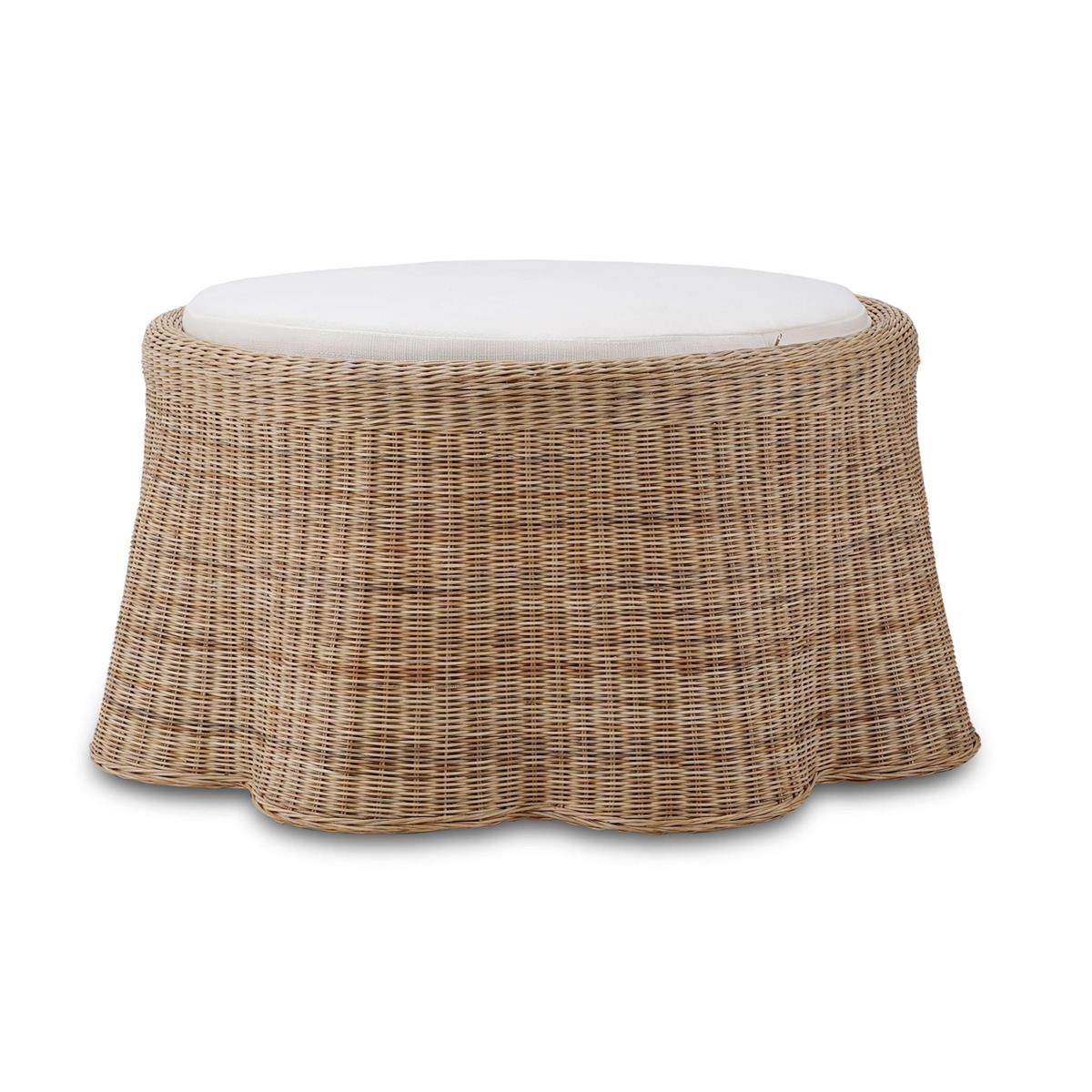 Bramble Newport Ottoman — Rattan Natural / Arctic