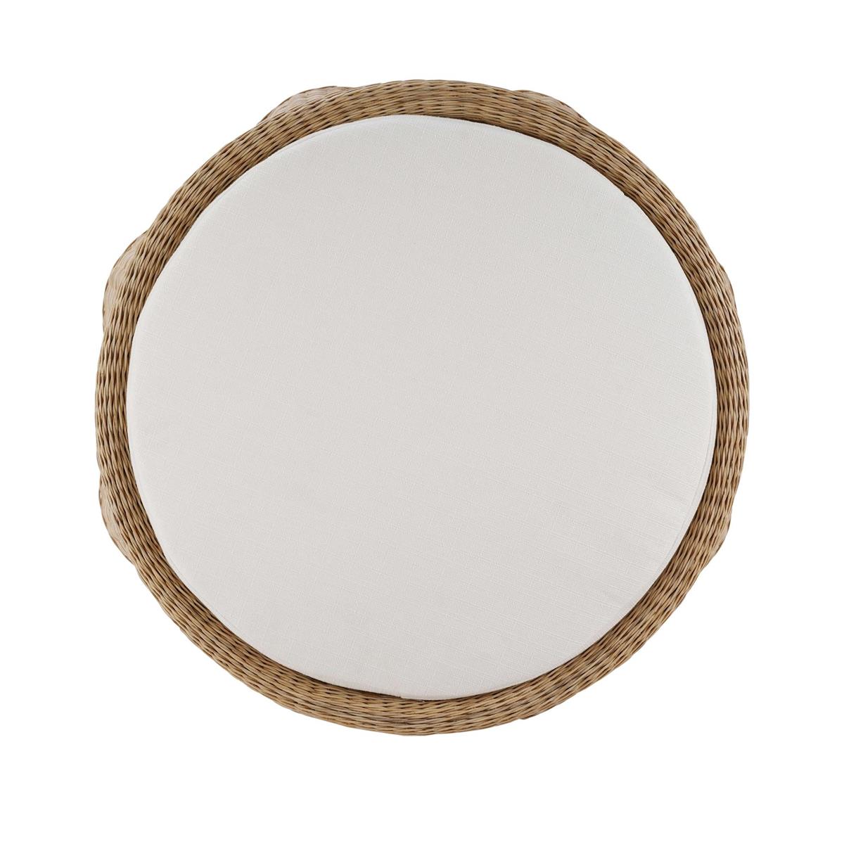 Bramble Newport Ottoman — Rattan Natural / Arctic