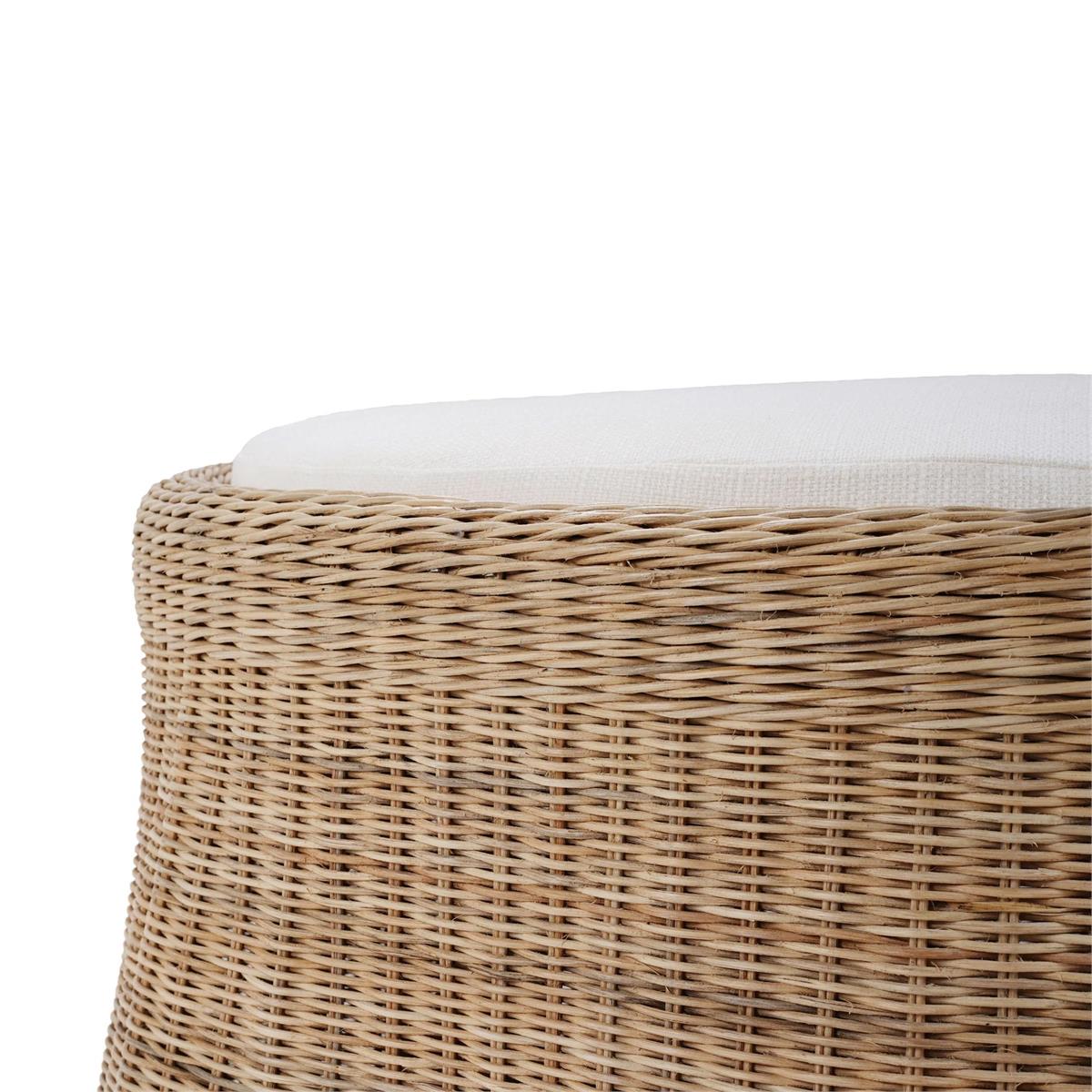 Bramble Newport Ottoman — Rattan Natural / Arctic