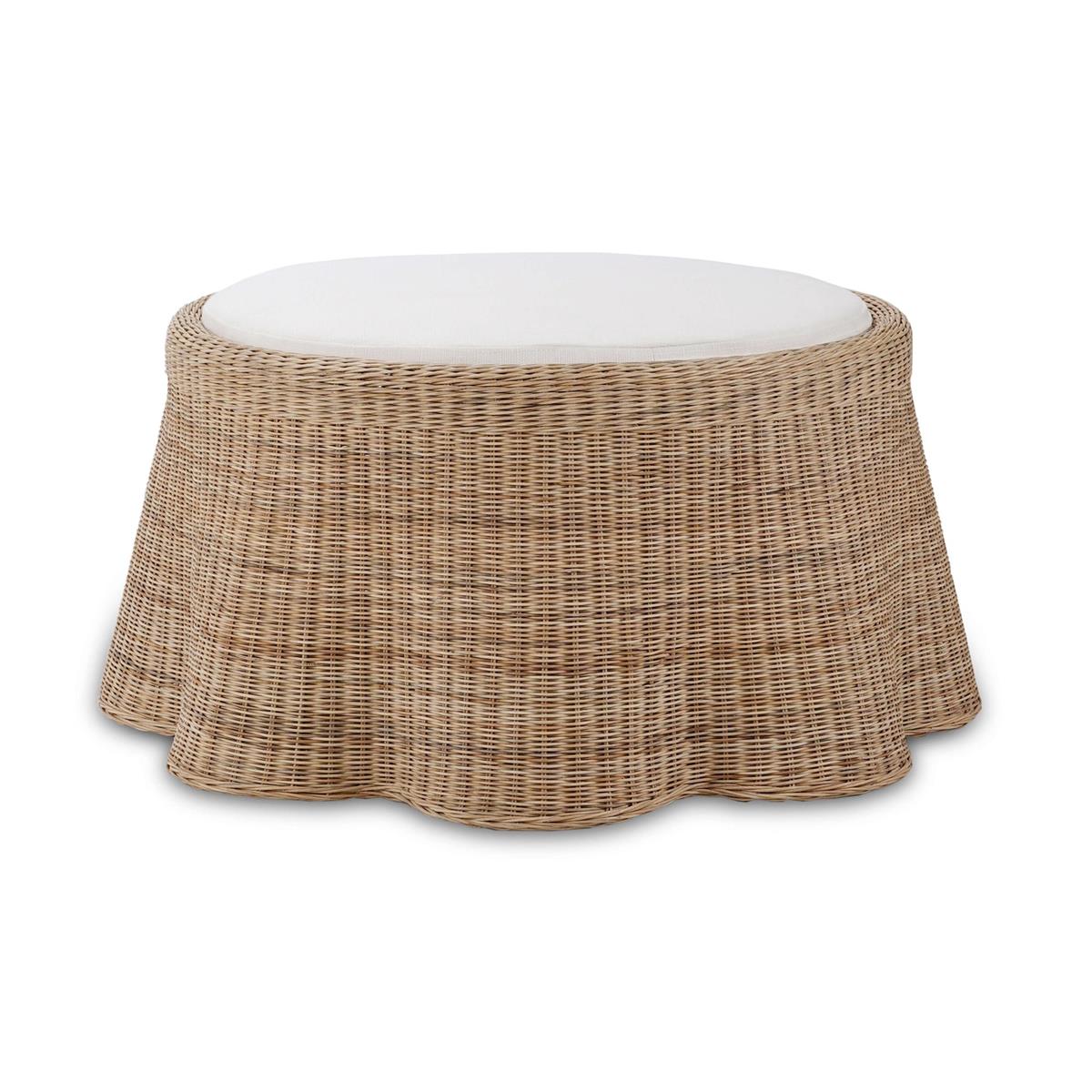Bramble Newport Ottoman — Rattan Natural / Arctic