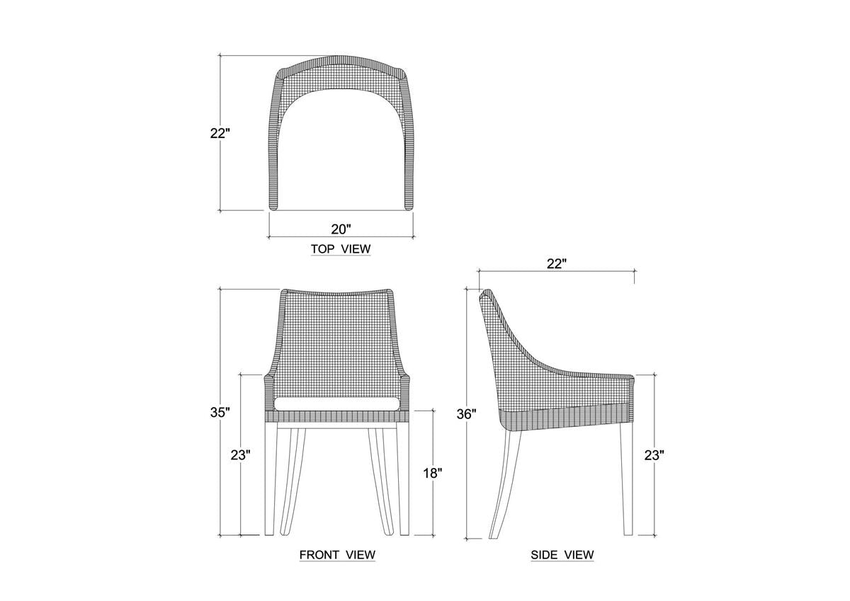 Bramble Savanah Dining Chair — Dark Walnut / Arctic