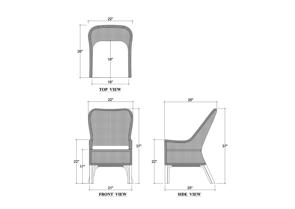 Bramble Cristo Dining Chair — Rattan Glaze / Arctic