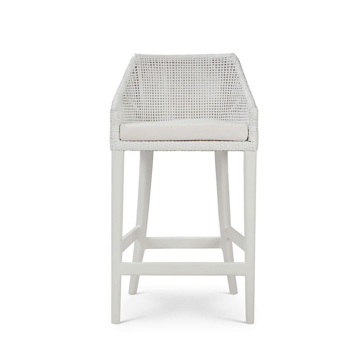 Bramble Savanah Rattan Counter Stool w/ Seat Cushion — True White * / Arctic