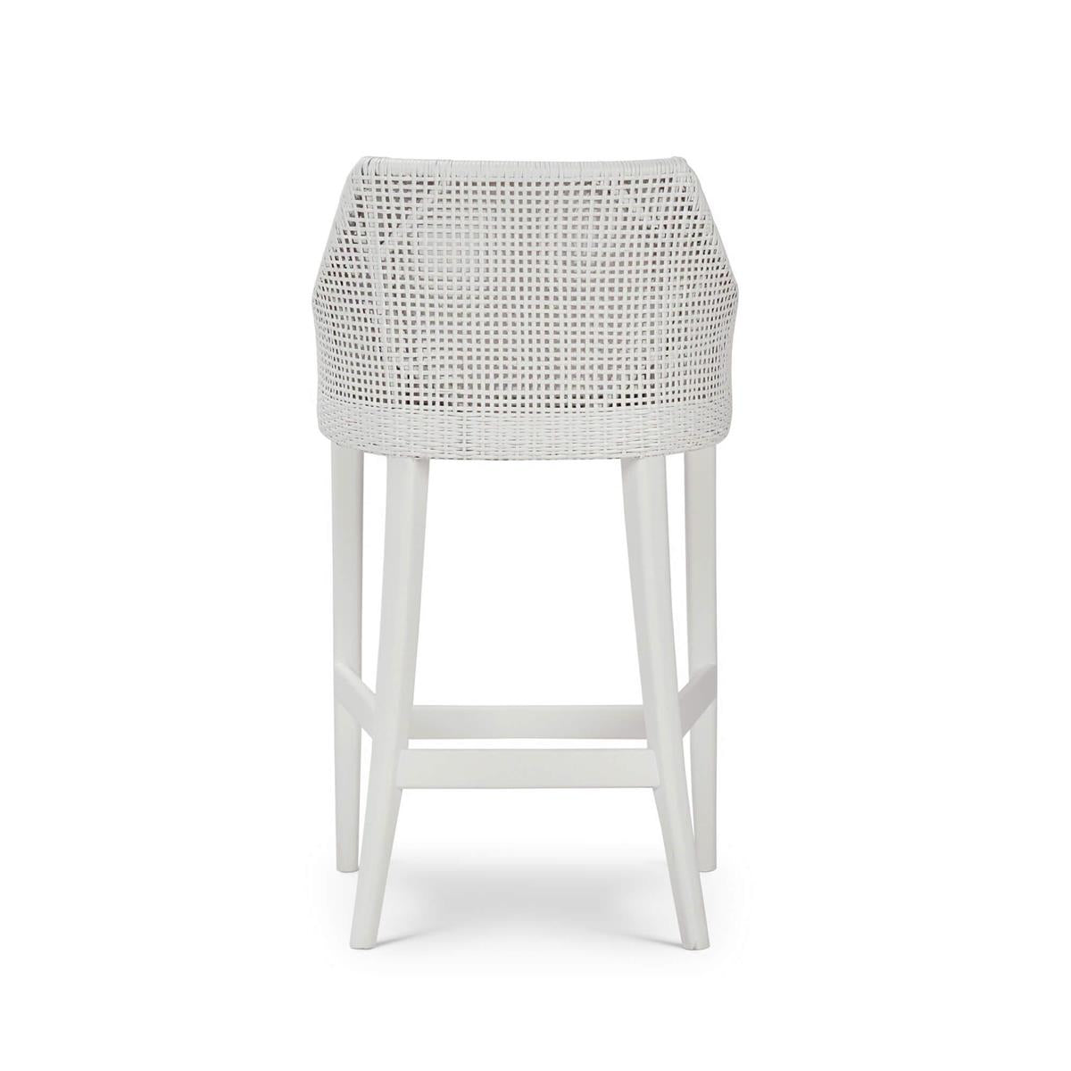 Bramble Savanah Rattan Counter Stool w/ Seat Cushion — True White * / Arctic