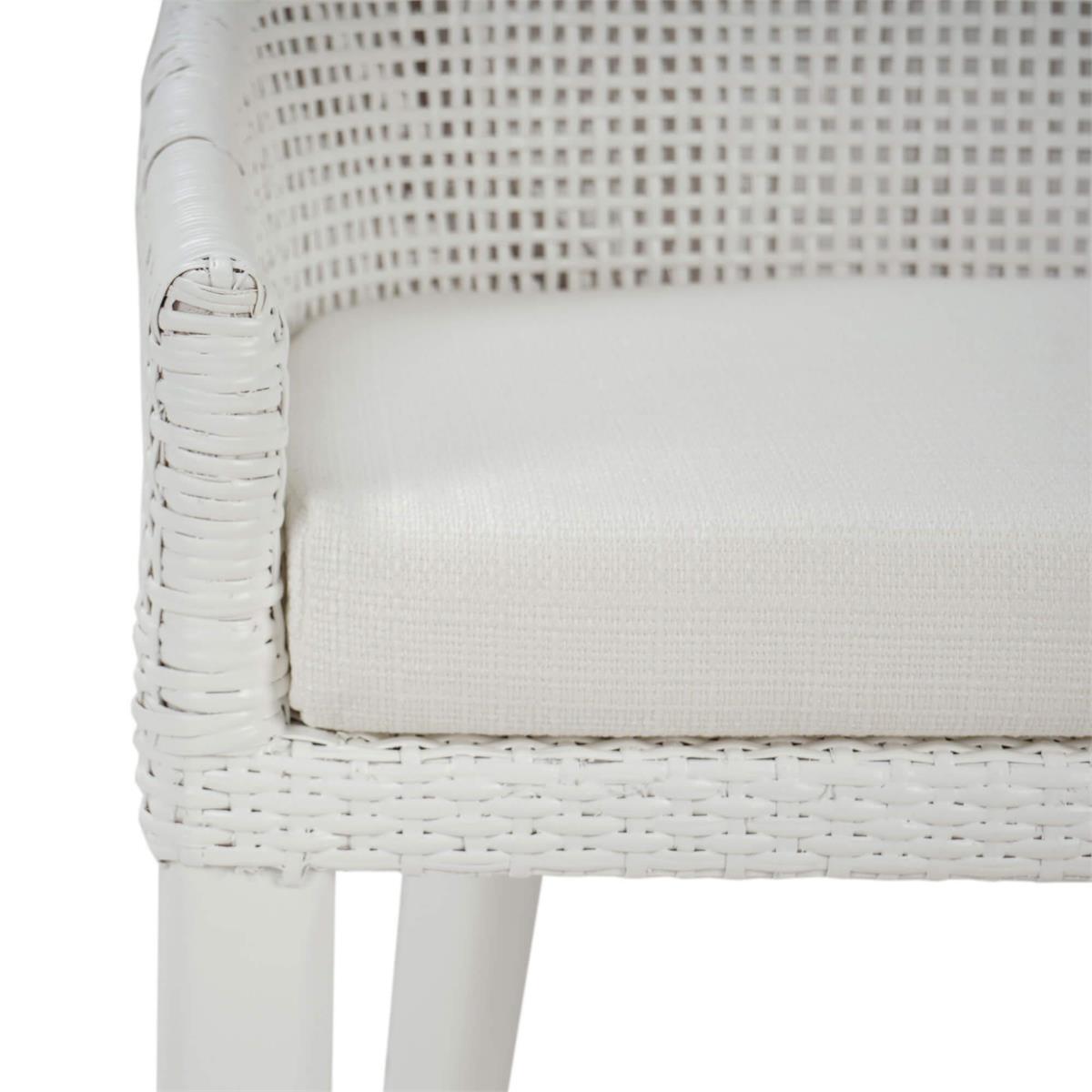Bramble Savanah Rattan Counter Stool w/ Seat Cushion — True White * / Arctic