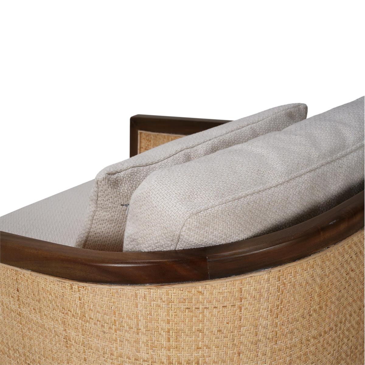 Bramble Willis Swivel Chair w/ Mahogany Frame & Rattan — Straw Wash / Dinara Natural