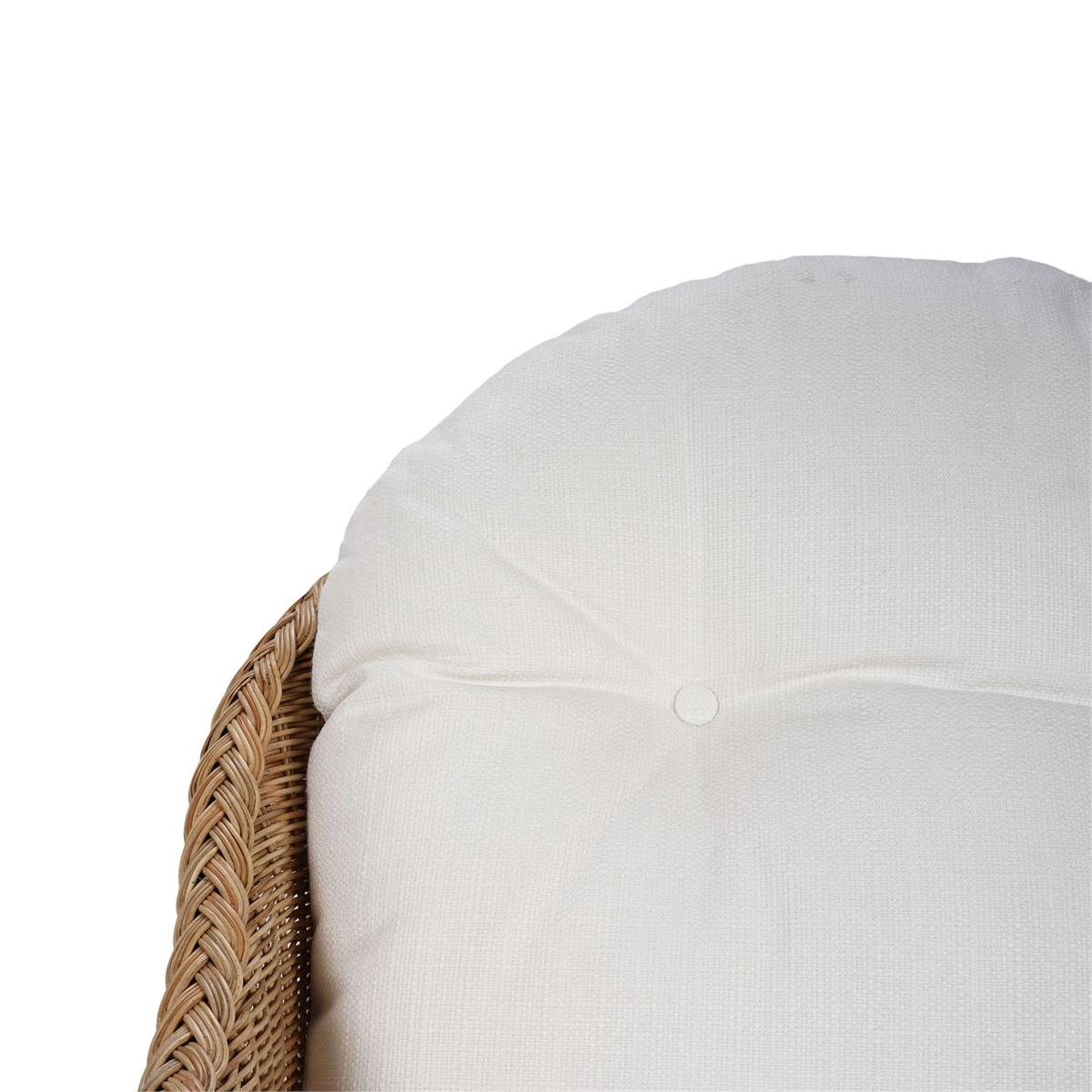 Bramble Nantucket Swivel Chair — Rattan Natural / Arctic