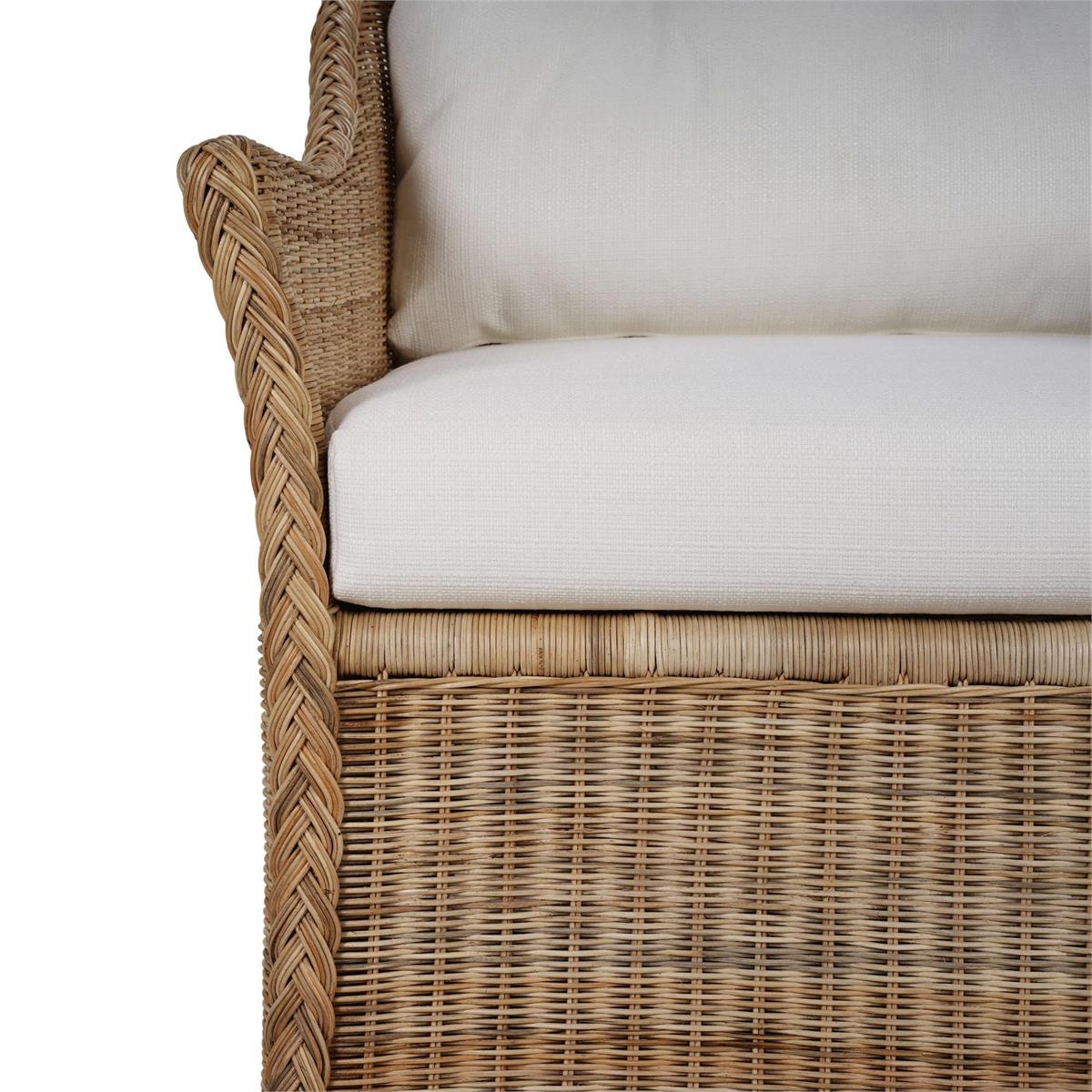 Bramble Nantucket Swivel Chair — Rattan Natural / Arctic