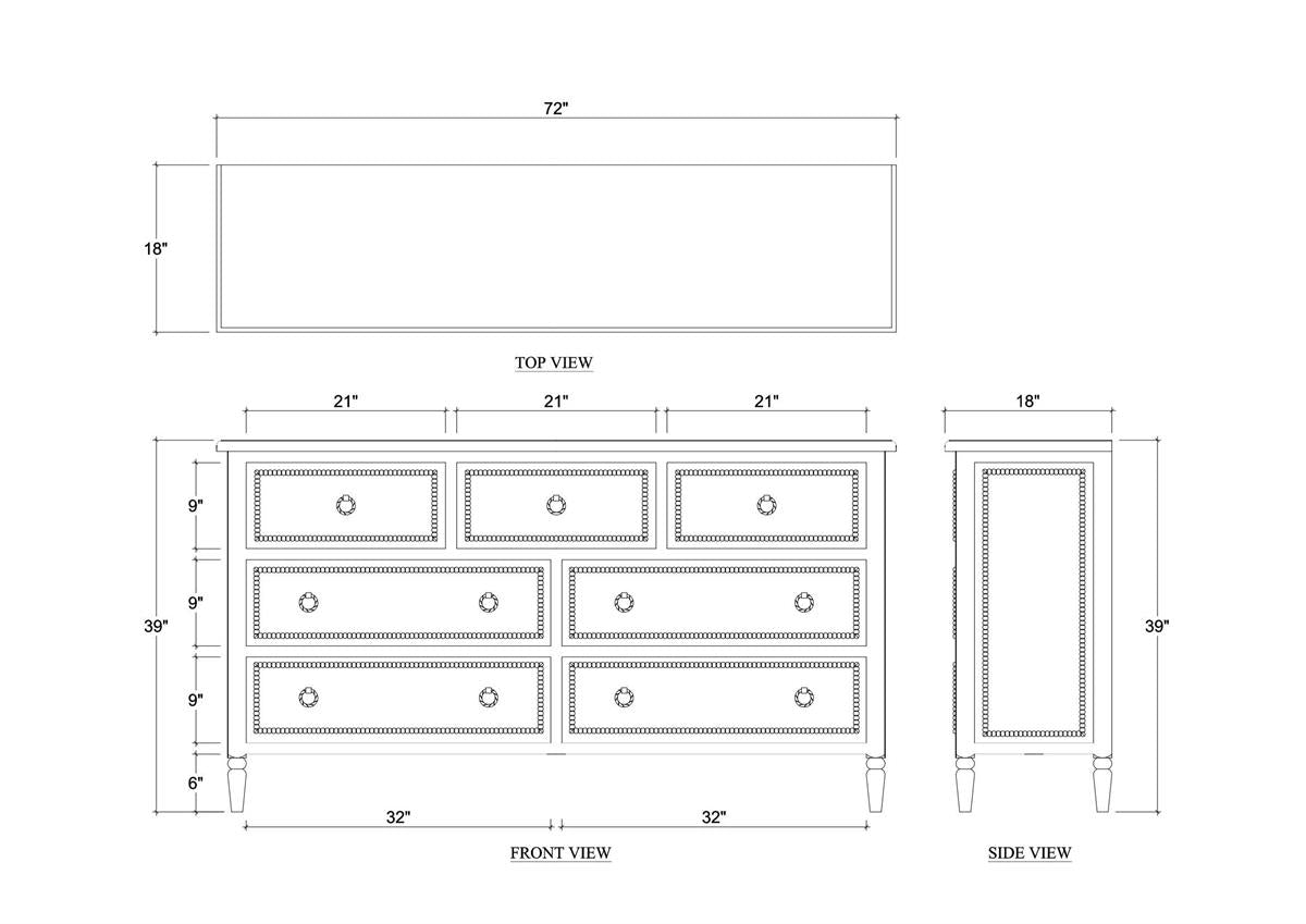 Bramble Cholet 7 Drawer Dresser — Fruit Wood