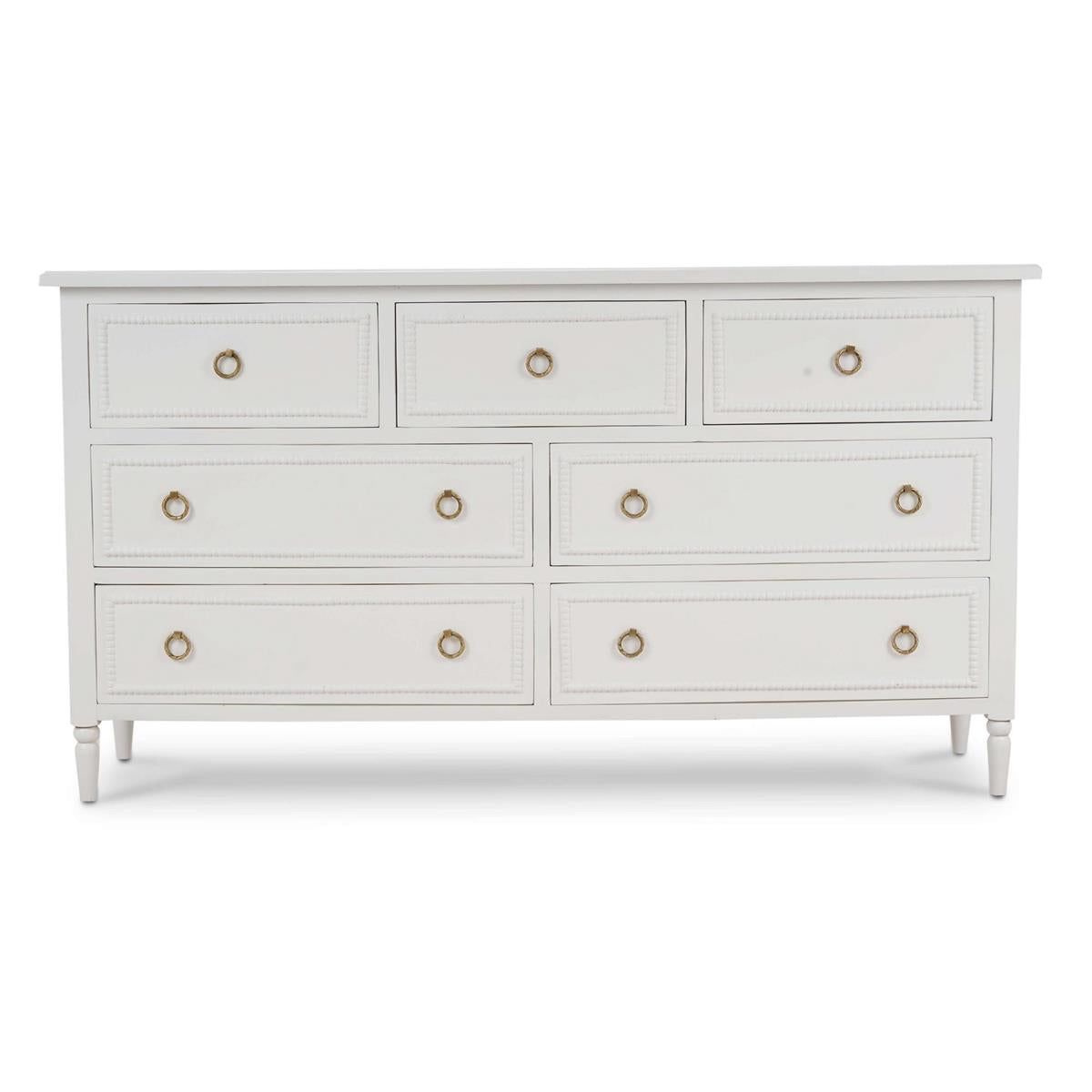 Bramble Cholet 7 Drawer Dresser — Architectural White / Light Distressed