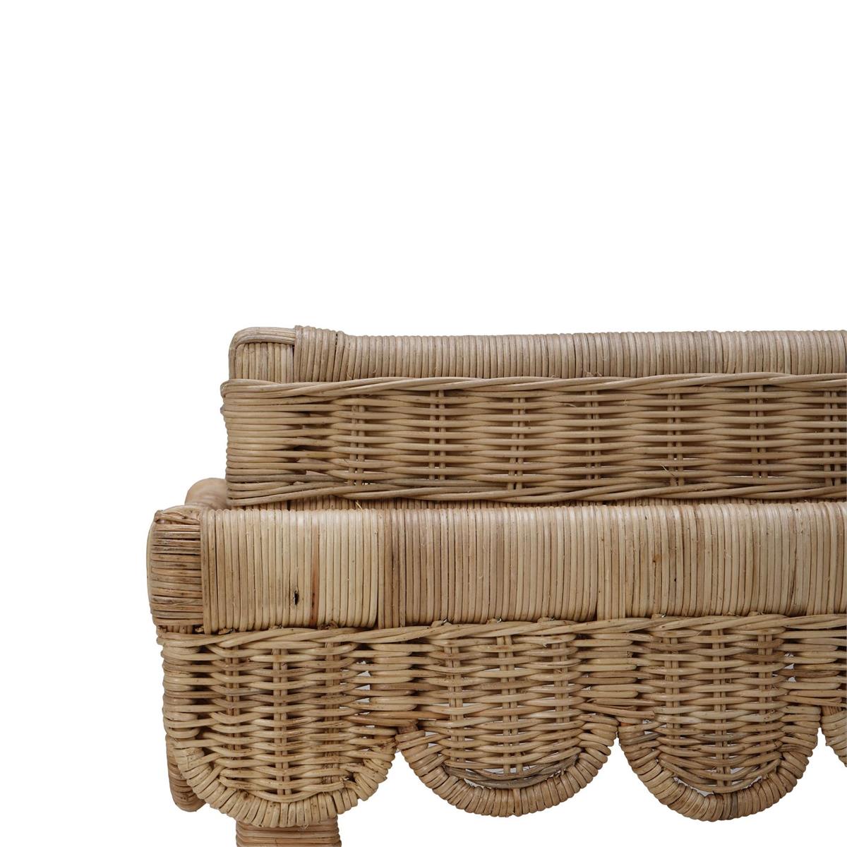 Bramble Scallop Rattan Side Table
w/ Tray in Natural — Rattan Natural