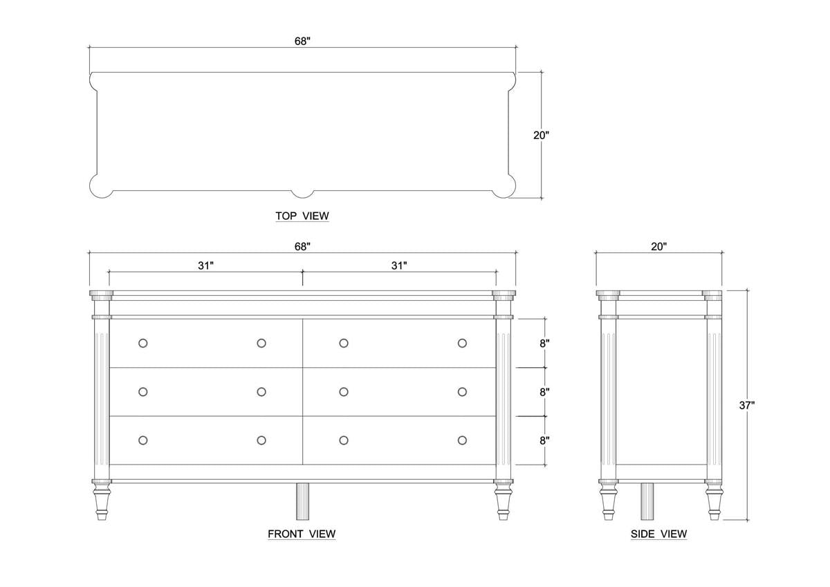 Bramble Kelly 6 Drawer Dresser — Sandbar