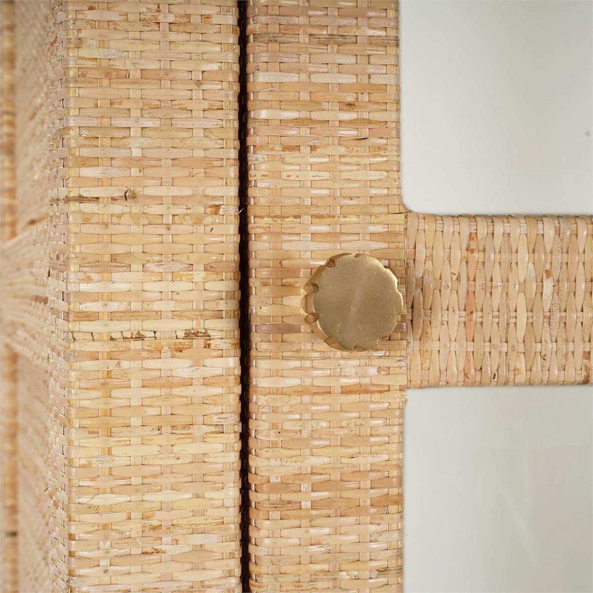 Bramble Kagu Tall Cabinet Wrapped — Rattan Natural / True White *