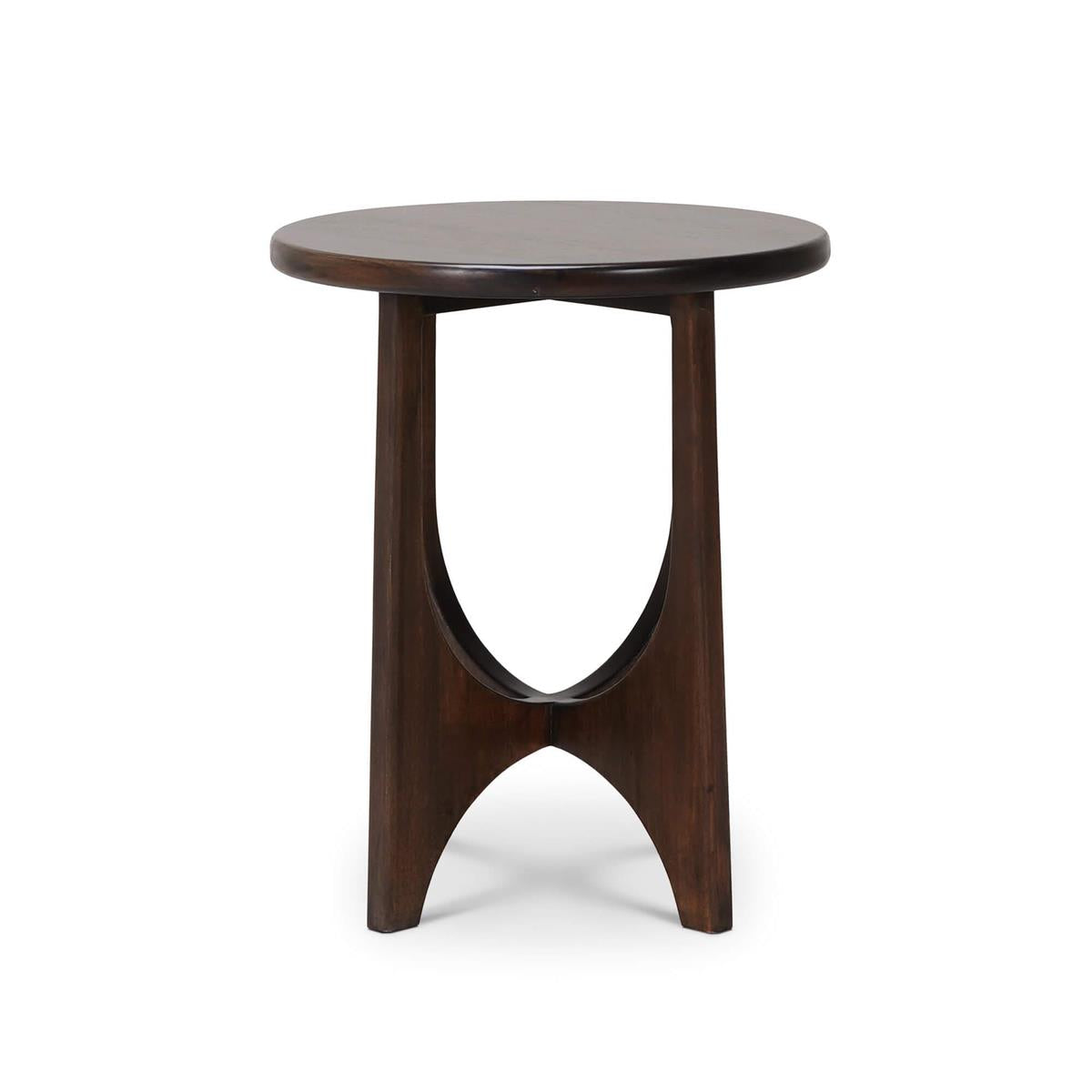 Bramble Vannes Round End Table — Dark Walnut