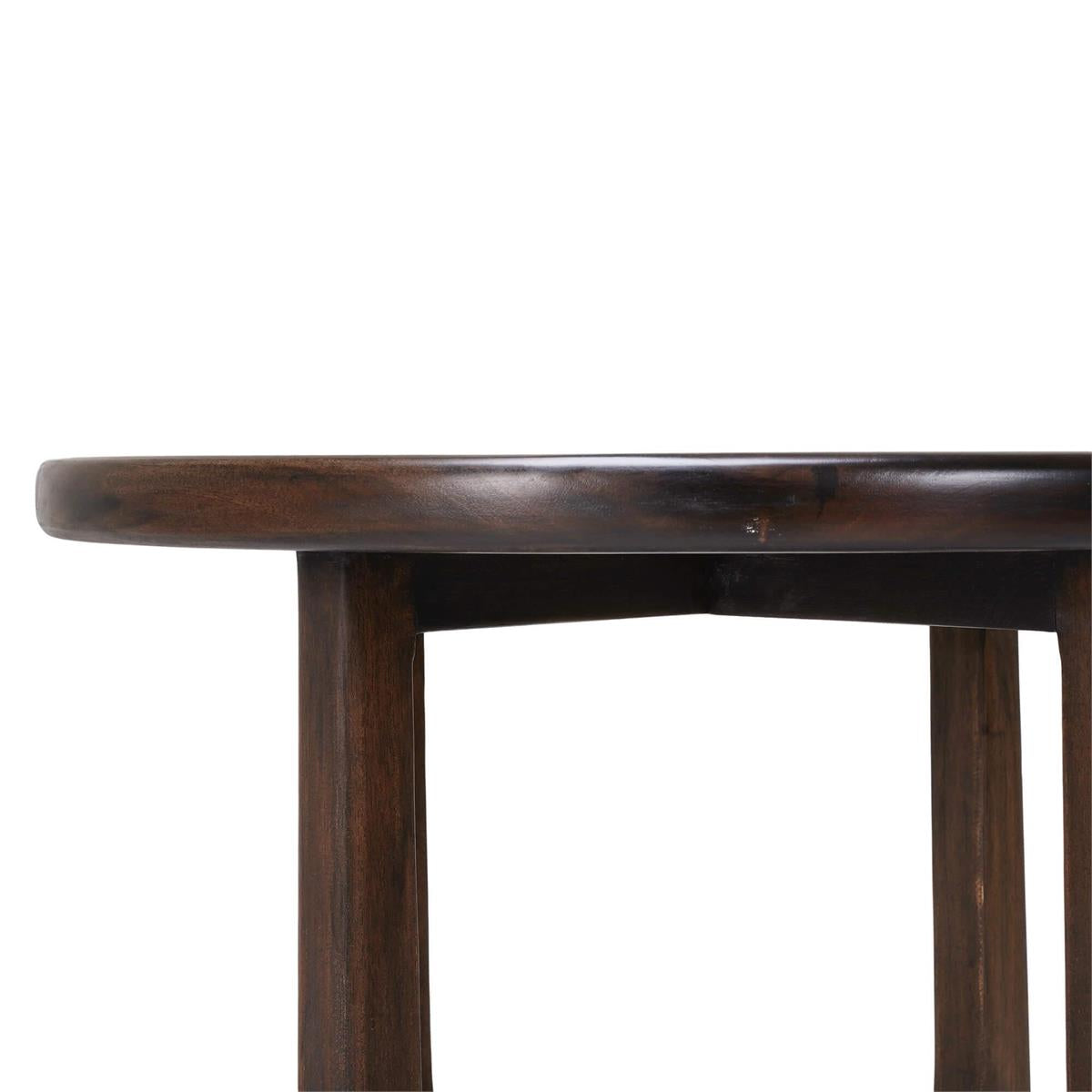 Bramble Vannes Round End Table — Dark Walnut