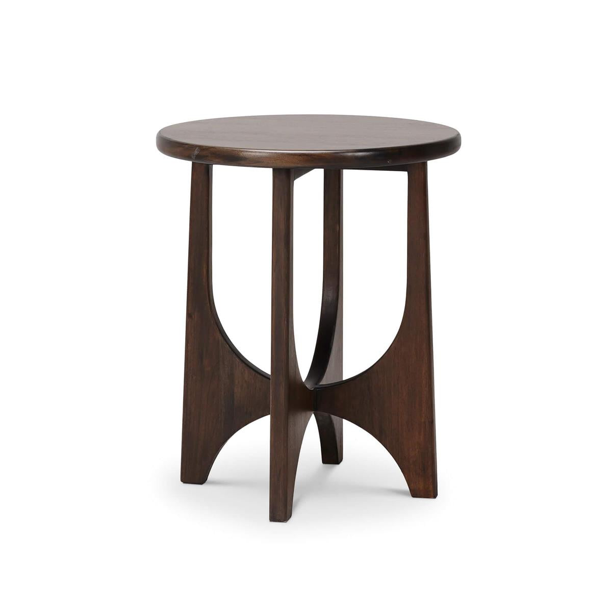 Bramble Vannes Round End Table — Dark Walnut