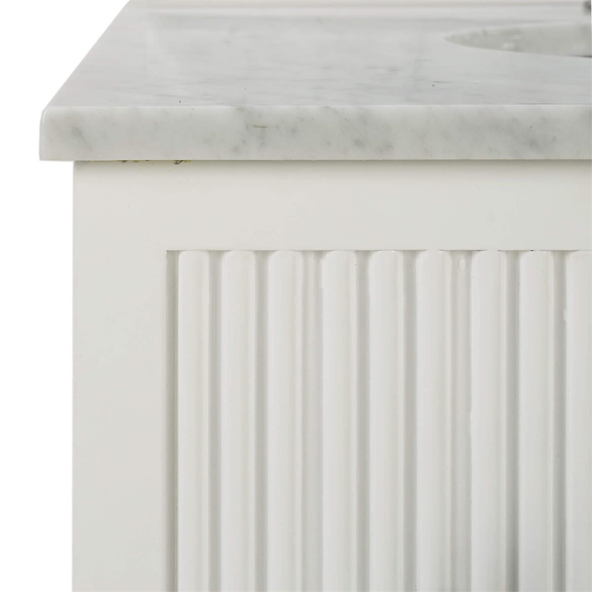 Bramble Kraton Single Vanity w/ Sink & Marble Top — True White *