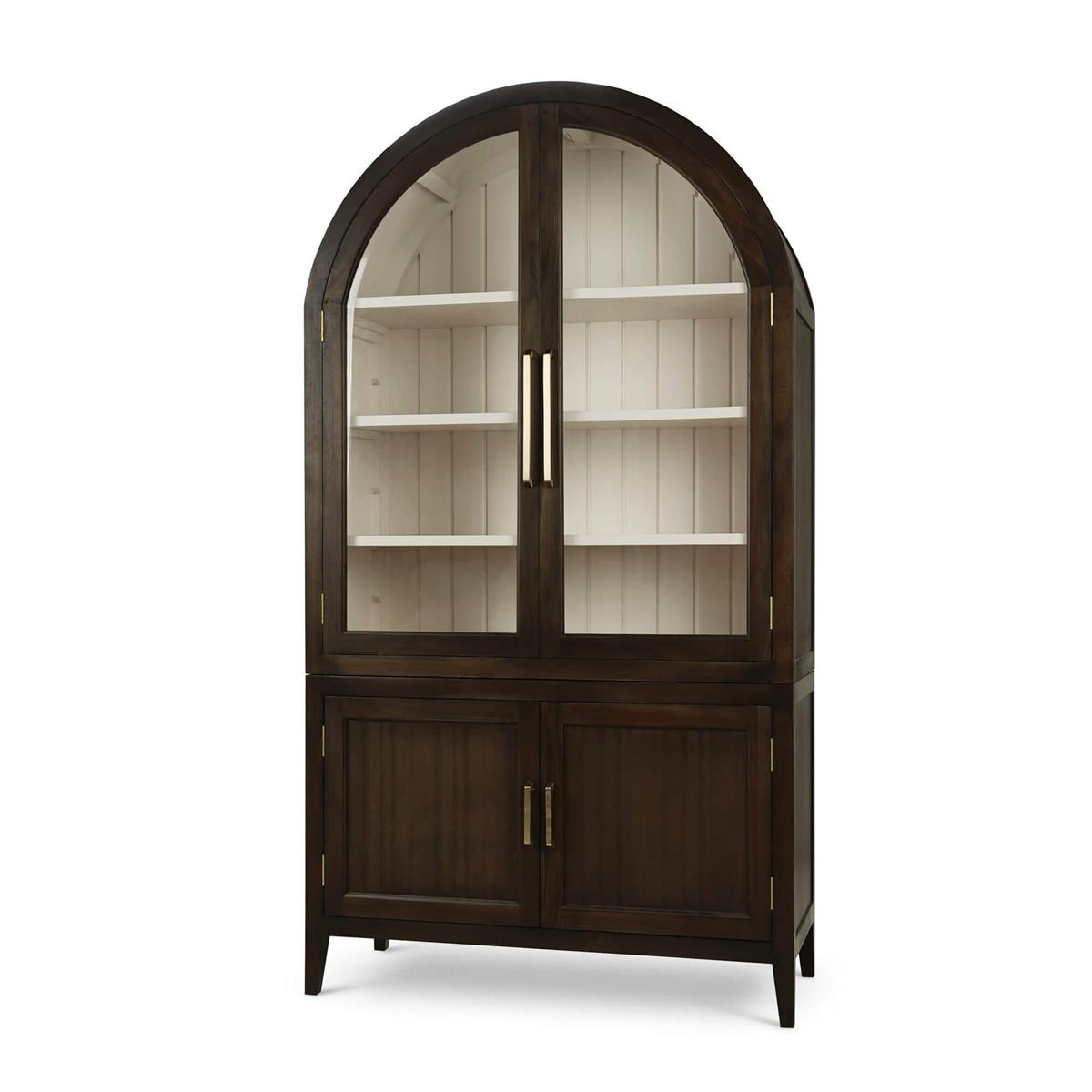Bramble Lumina Glass Cabinet — Dark Walnut / Putty