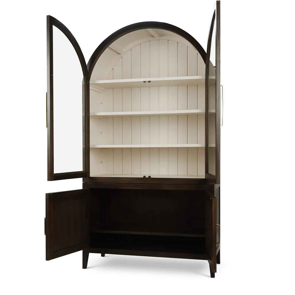 Bramble Lumina Glass Cabinet — Dark Walnut / Putty