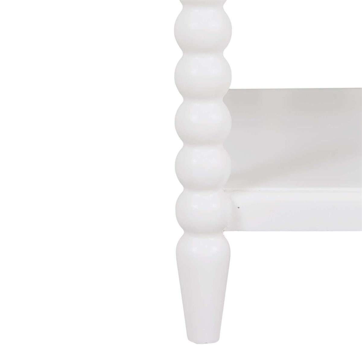 Bramble Cholet 2 Drawer Bedside Table w/ Shelf — Architectural White / Light Distressed