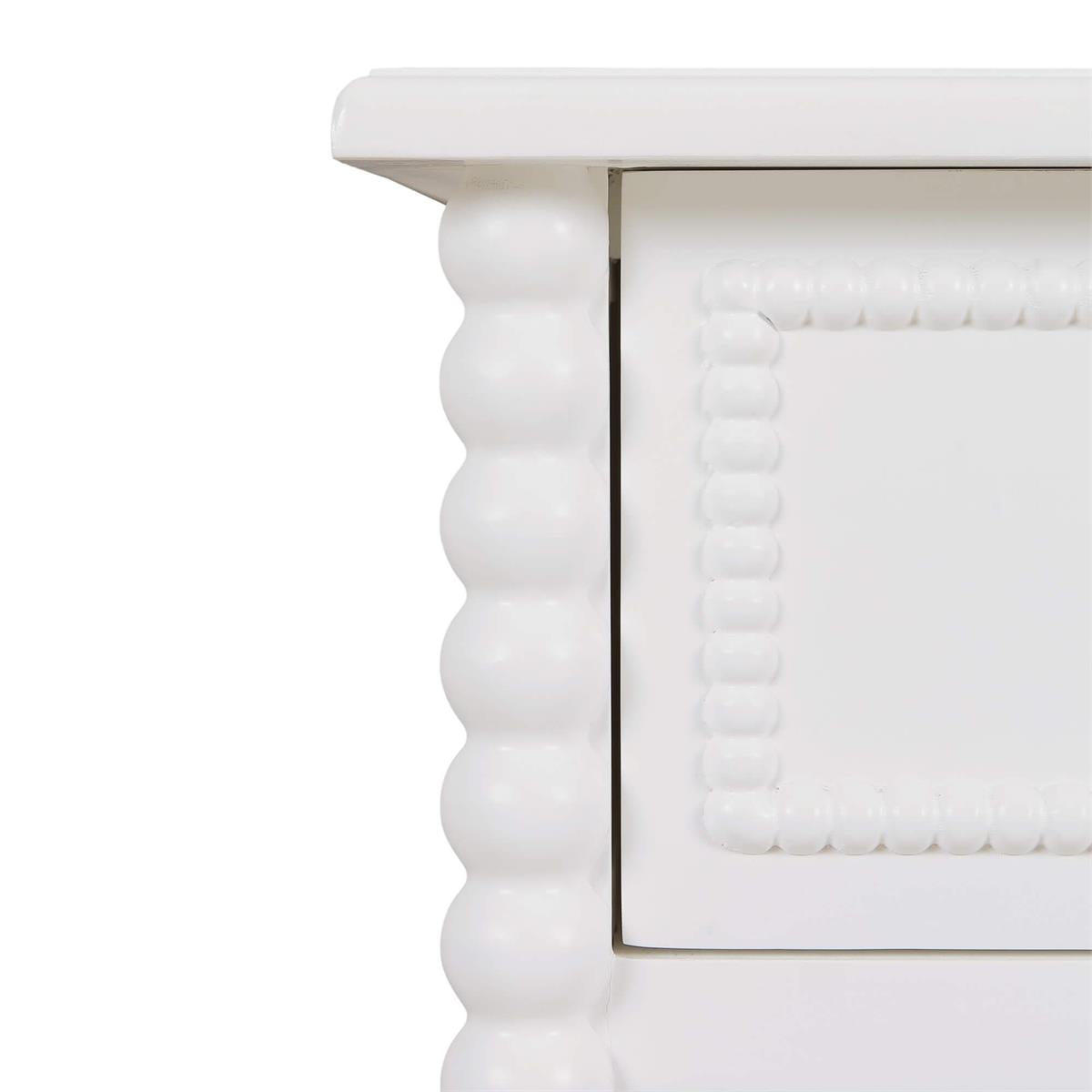 Bramble Cholet 2 Drawer Bedside Table w/ Shelf — Architectural White / Light Distressed