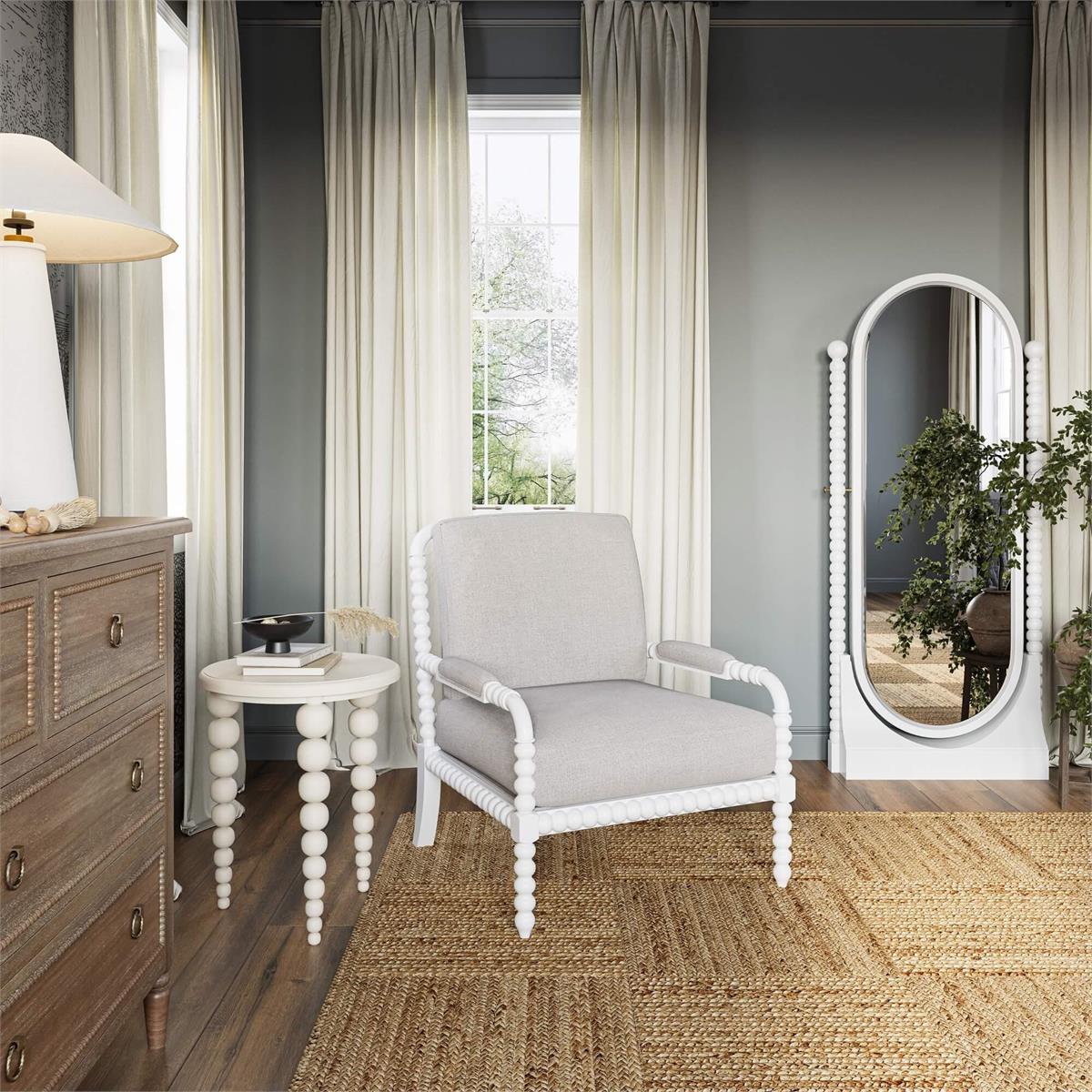 Bramble Cholet Cordelia Standing Mirror — Architectural White / Light Distressed