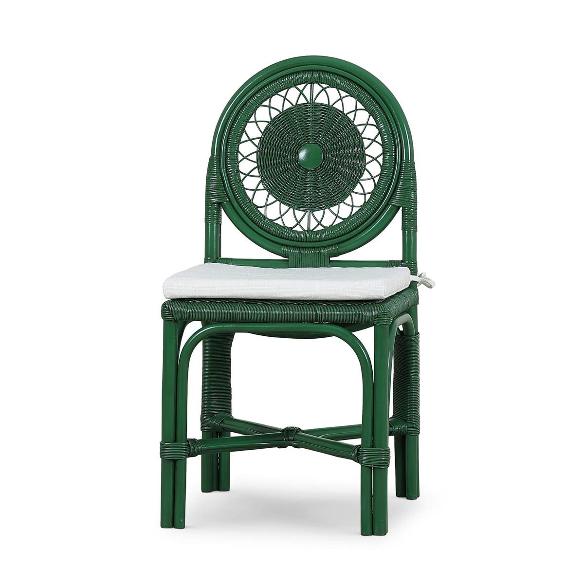 Bramble Oceana Rattan Dining Chair — Jade Green  * / Arctic