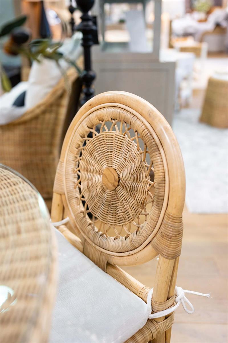 Bramble Oceana Rattan Dining Chair — Rattan Natural / Arctic