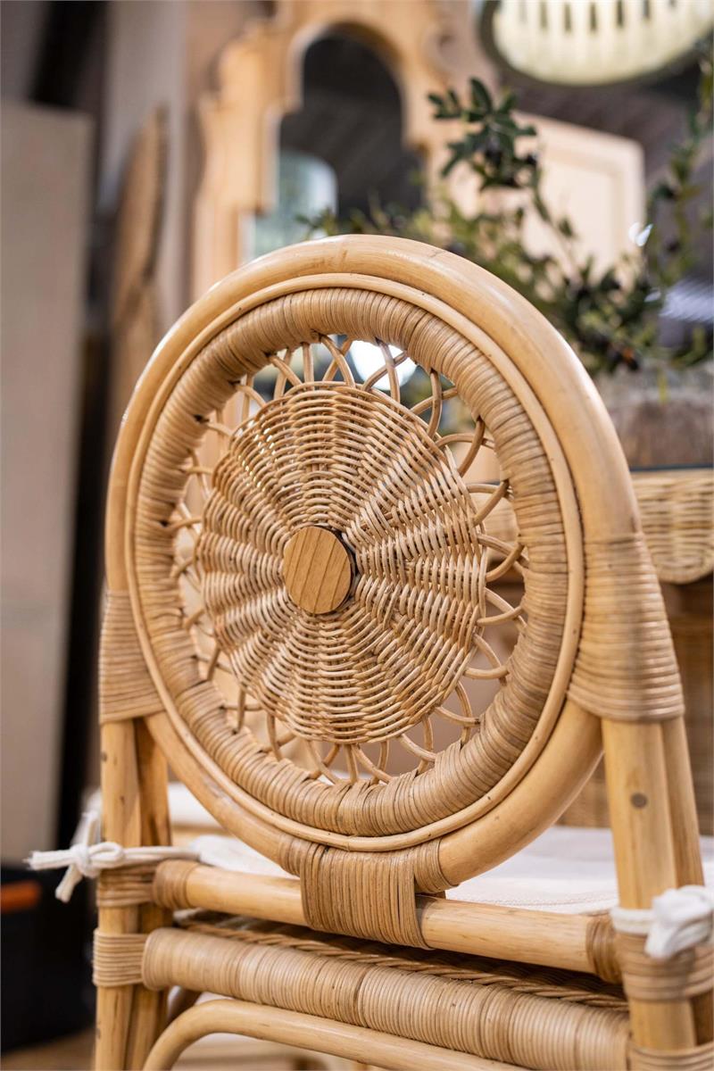 Bramble Oceana Rattan Dining Chair — Rattan Natural / Arctic