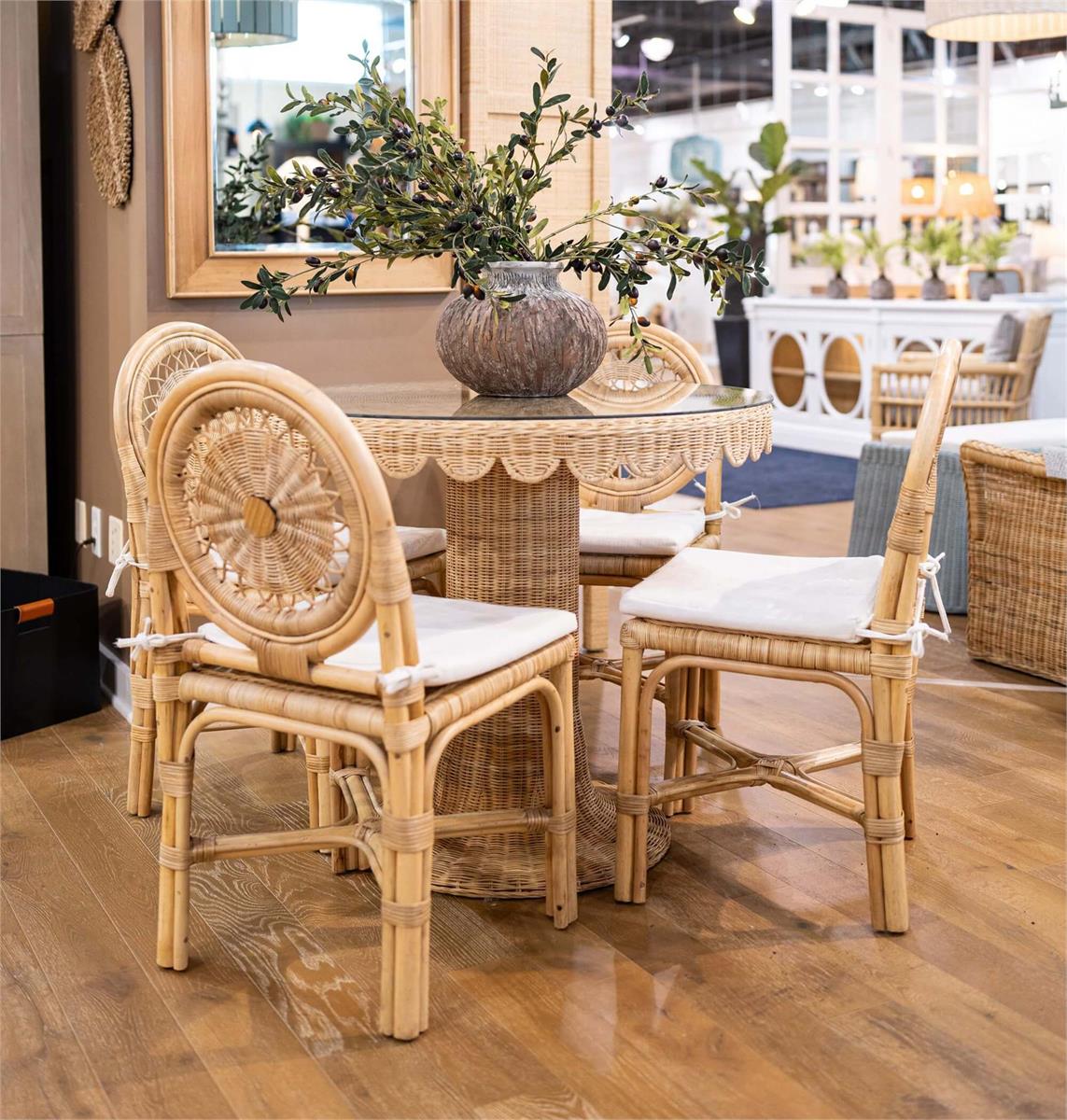 Bramble Oceana Rattan Dining Chair — Rattan Natural / Arctic