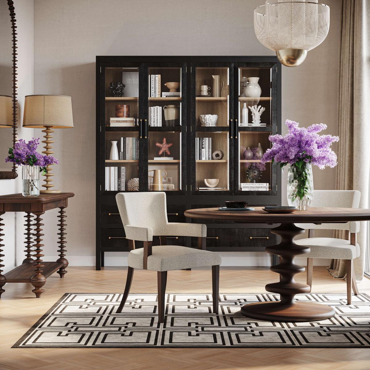 Bramble Genevieve Dining Chair — Dark Walnut / Boucle Sand