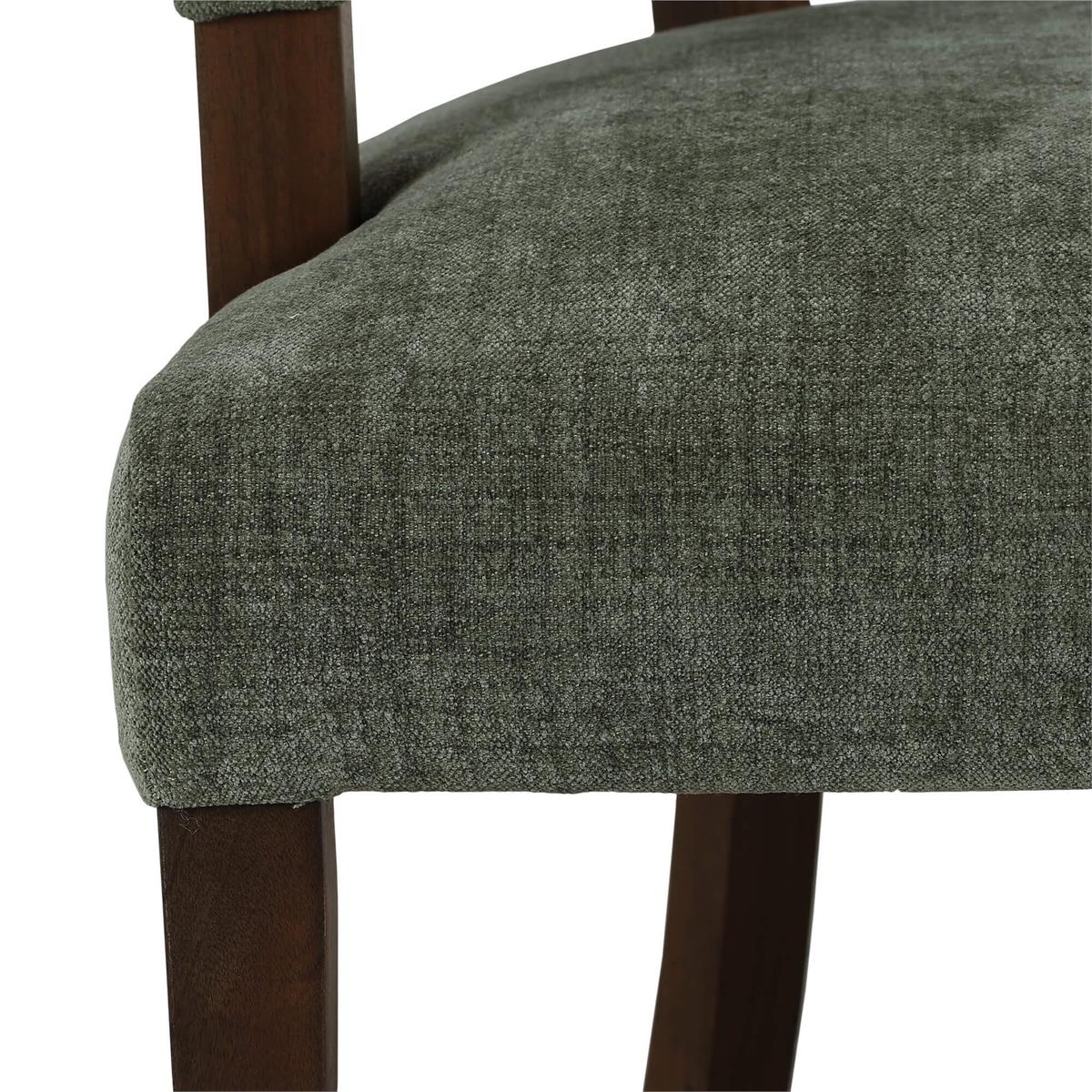 Bramble Genevieve Dining Chair — Dark Walnut / Thames Moss Green