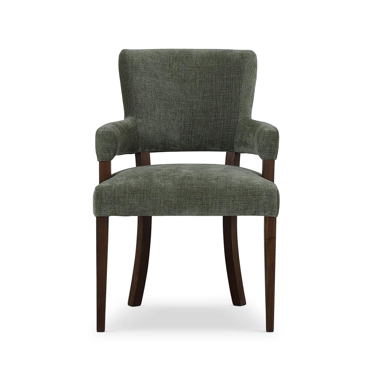 Bramble Genevieve Dining Chair — Dark Walnut / Thames Moss Green