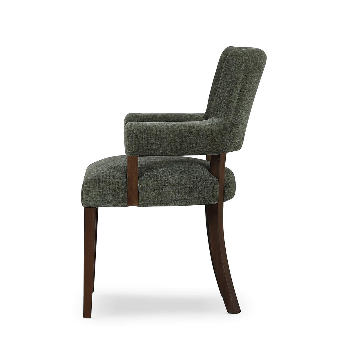 Bramble Genevieve Dining Chair — Dark Walnut / Thames Moss Green