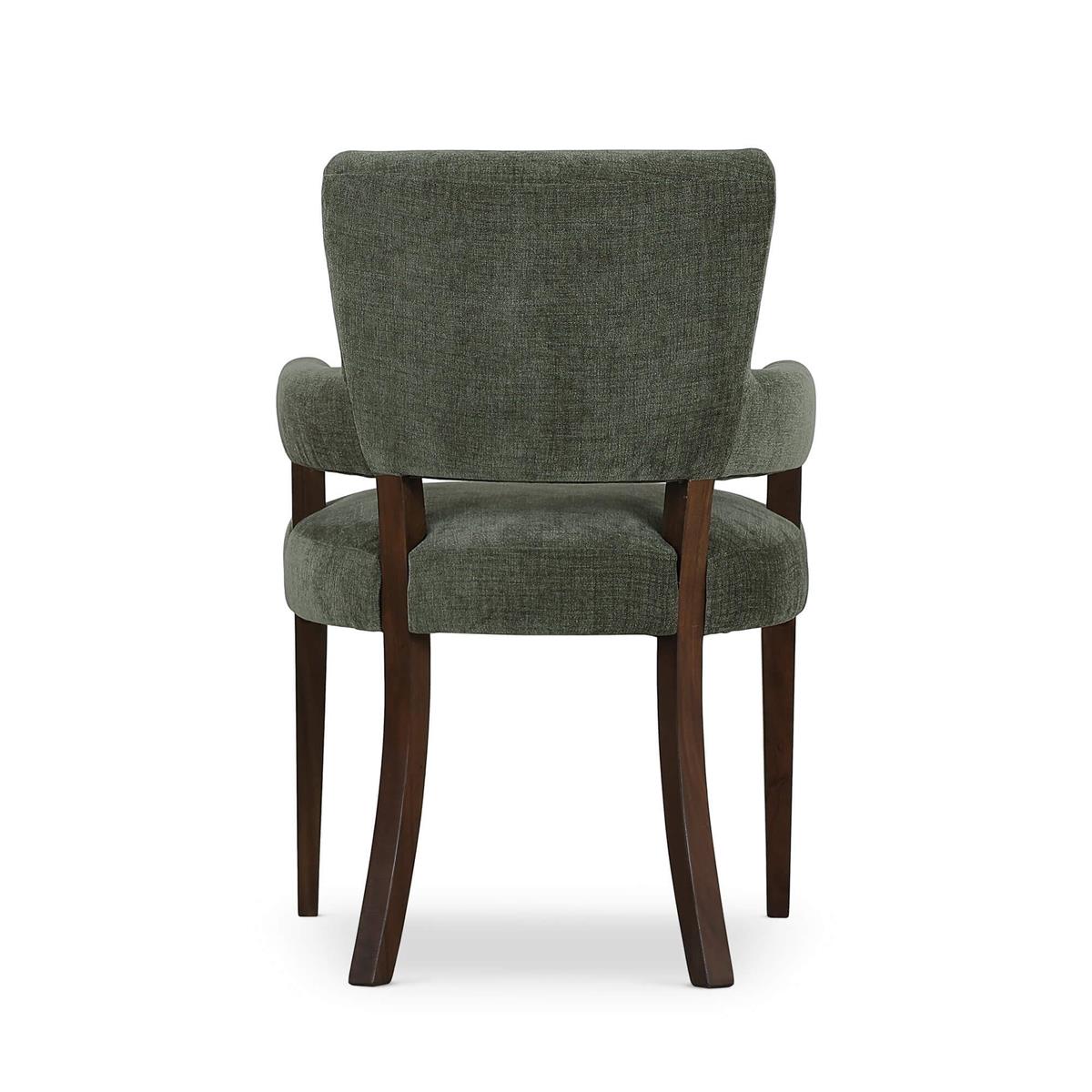 Bramble Genevieve Dining Chair — Dark Walnut / Thames Moss Green