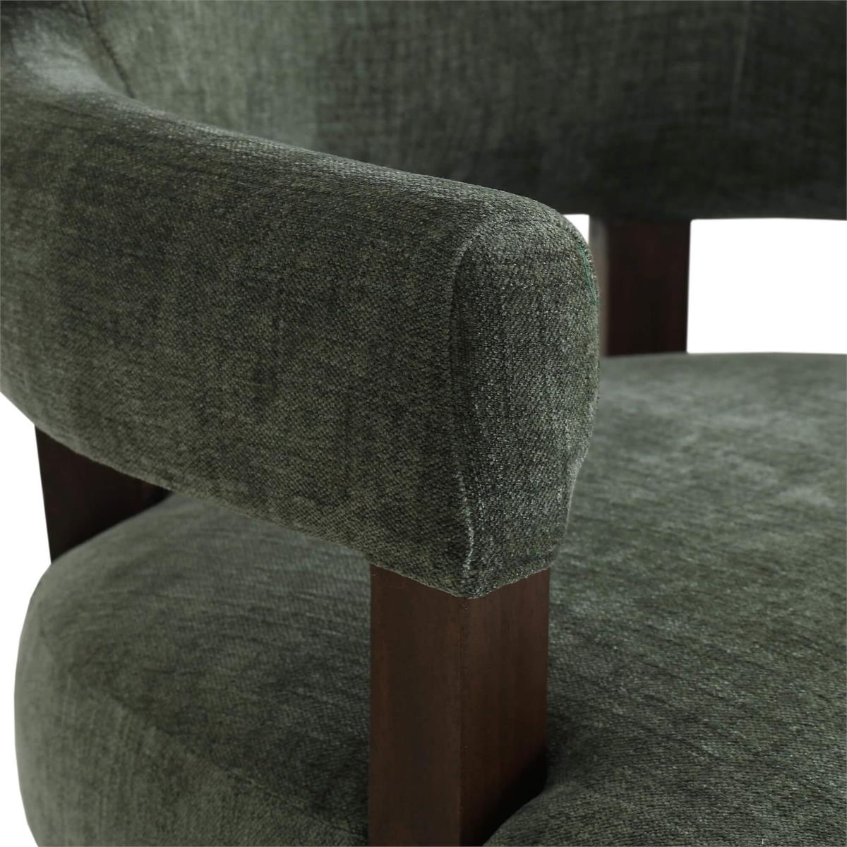 Bramble Genevieve Dining Chair — Dark Walnut / Thames Moss Green