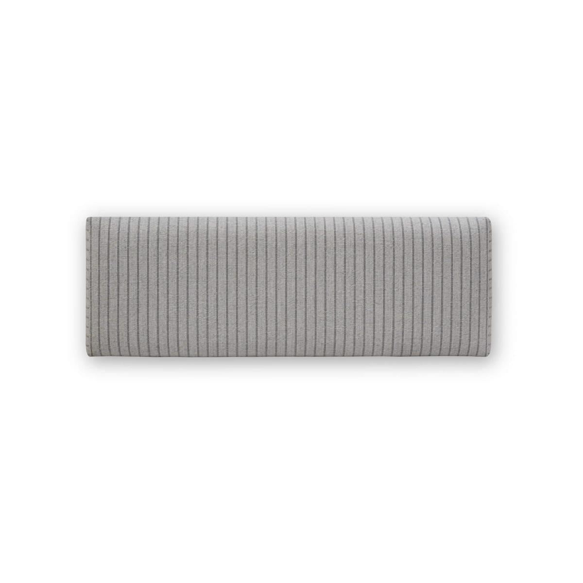 Bramble Luna Ottoman w/ Gray Munson Fabric — Gray Munson / Straw Wash