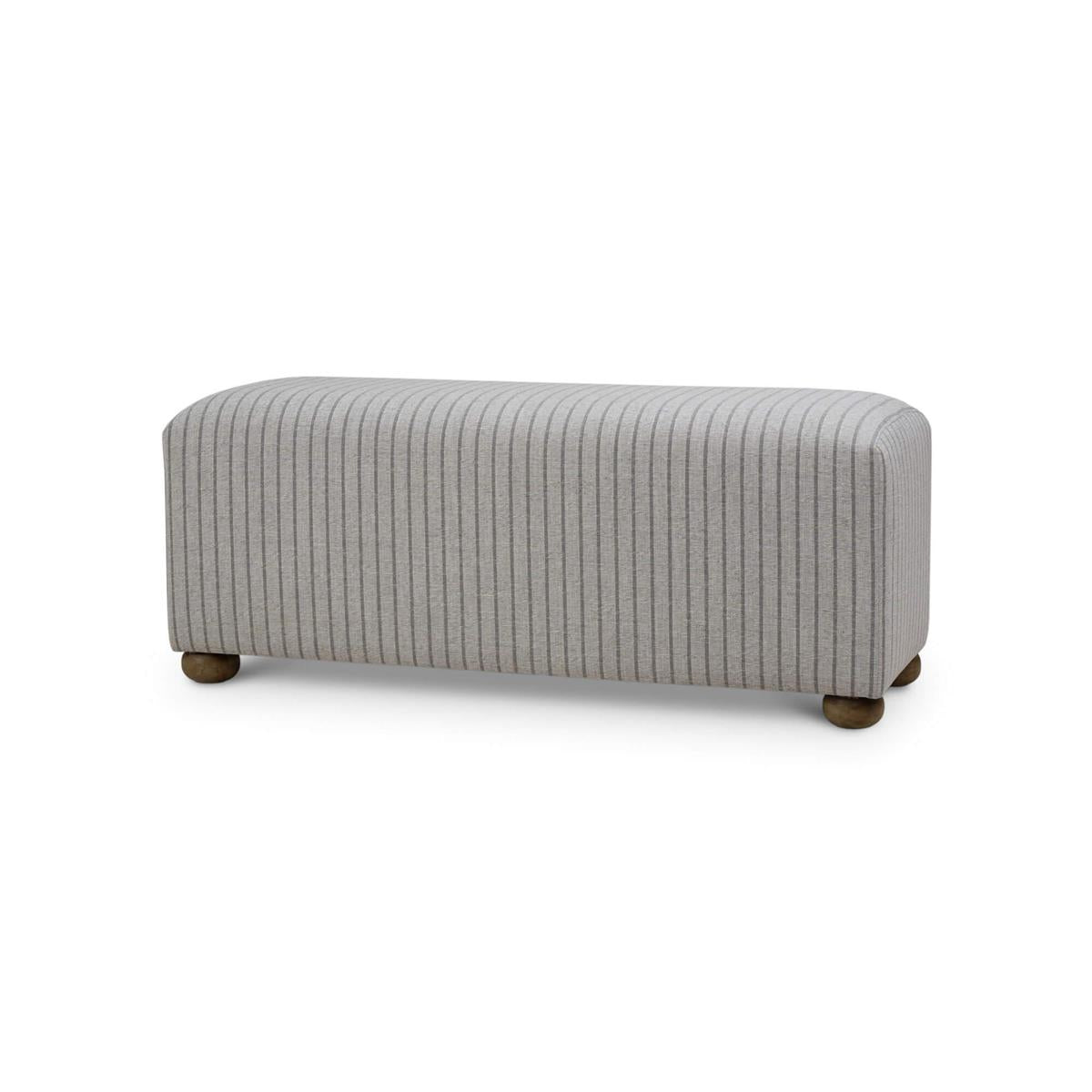 Bramble Luna Ottoman w/ Gray Munson Fabric — Gray Munson / Straw Wash