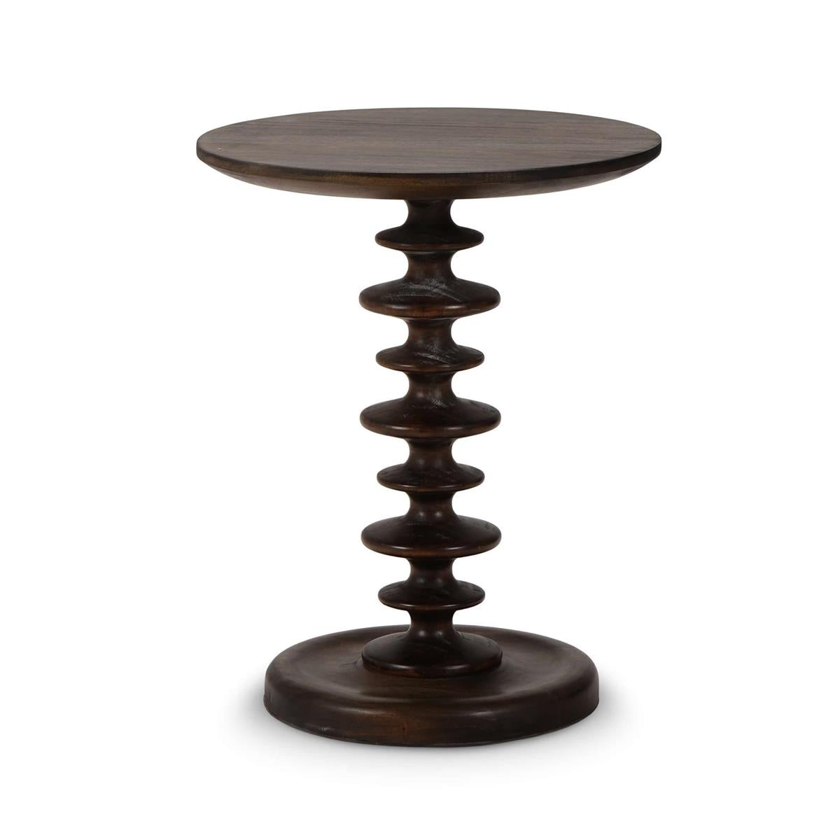 Bramble Milano Round Side Table — Dark Walnut