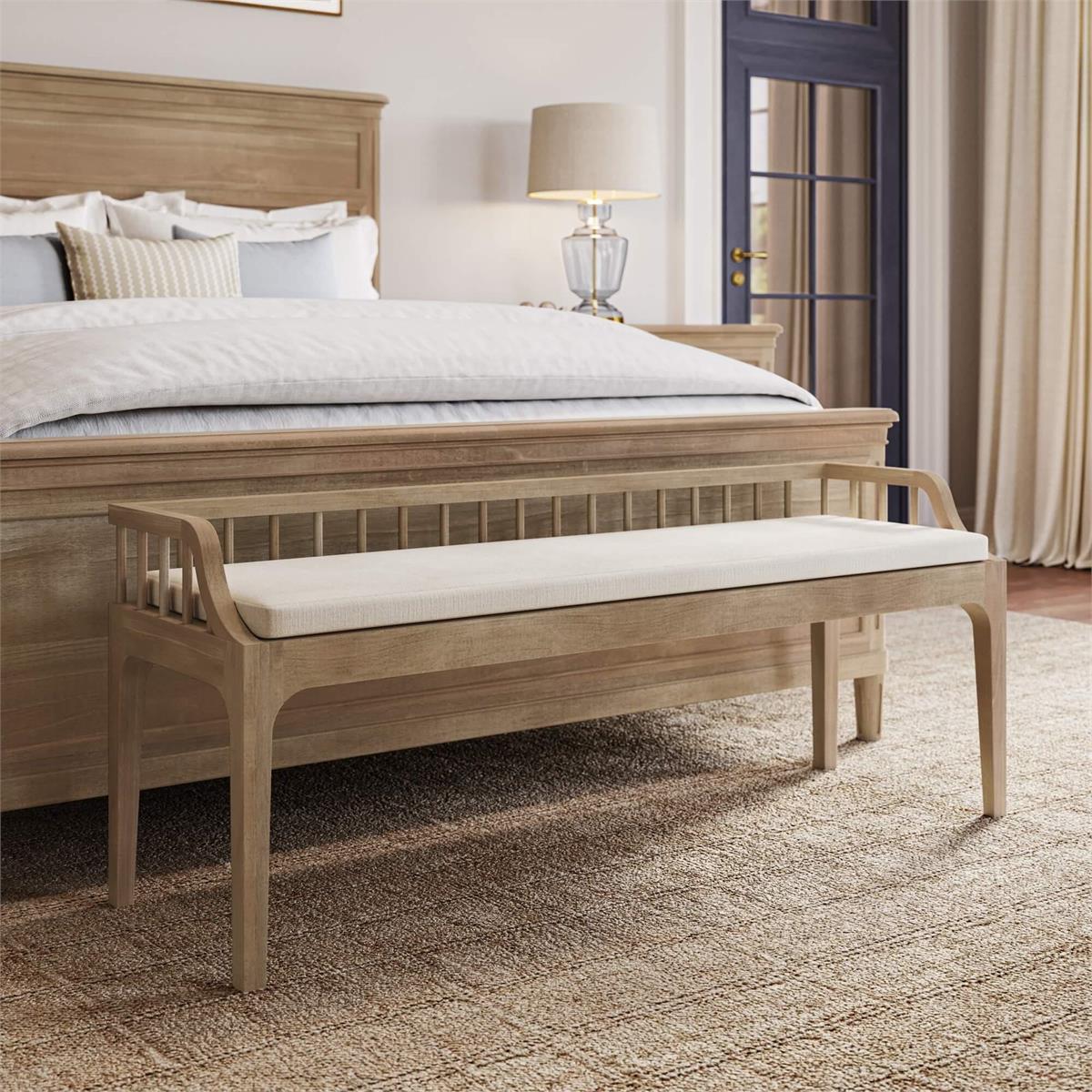 Bramble Versai Fluted Bench — Fruit Wood / Natural
