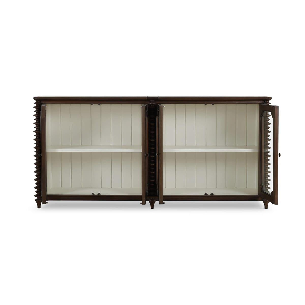 Bramble Milano 4 Door Sideboard — Dark Walnut / Putty