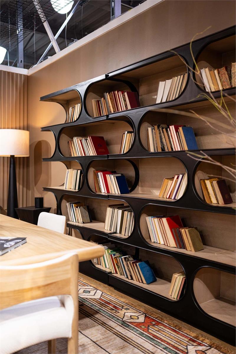 Bramble Vannes Crescent Bookcase — Batavia Black / Sandbar