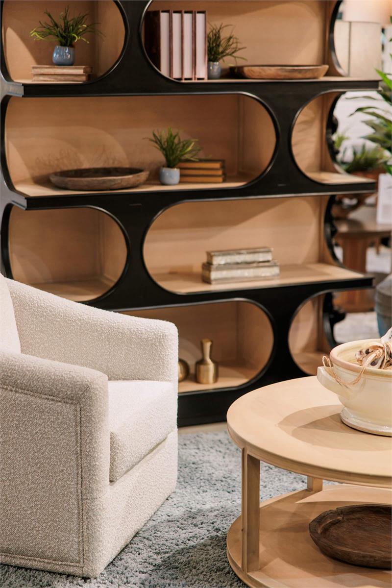 Bramble Vannes Crescent Bookcase — Batavia Black / Sandbar