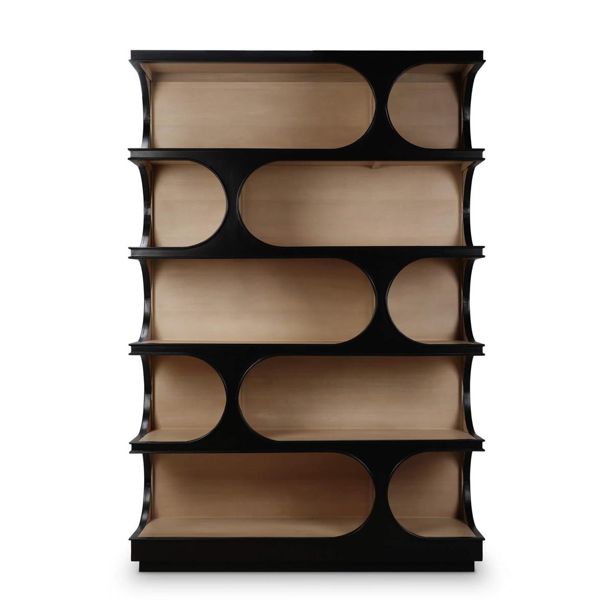 Bramble Vannes Crescent Bookcase — Batavia Black / Sandbar