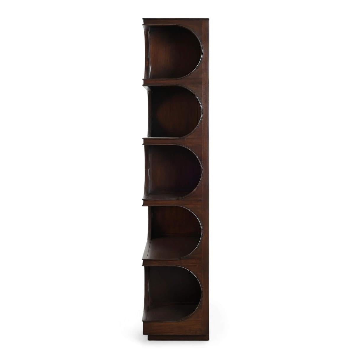 Bramble Vannes Crescent Bookcase — Matt Teak Brown
